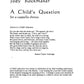 A Child's Question