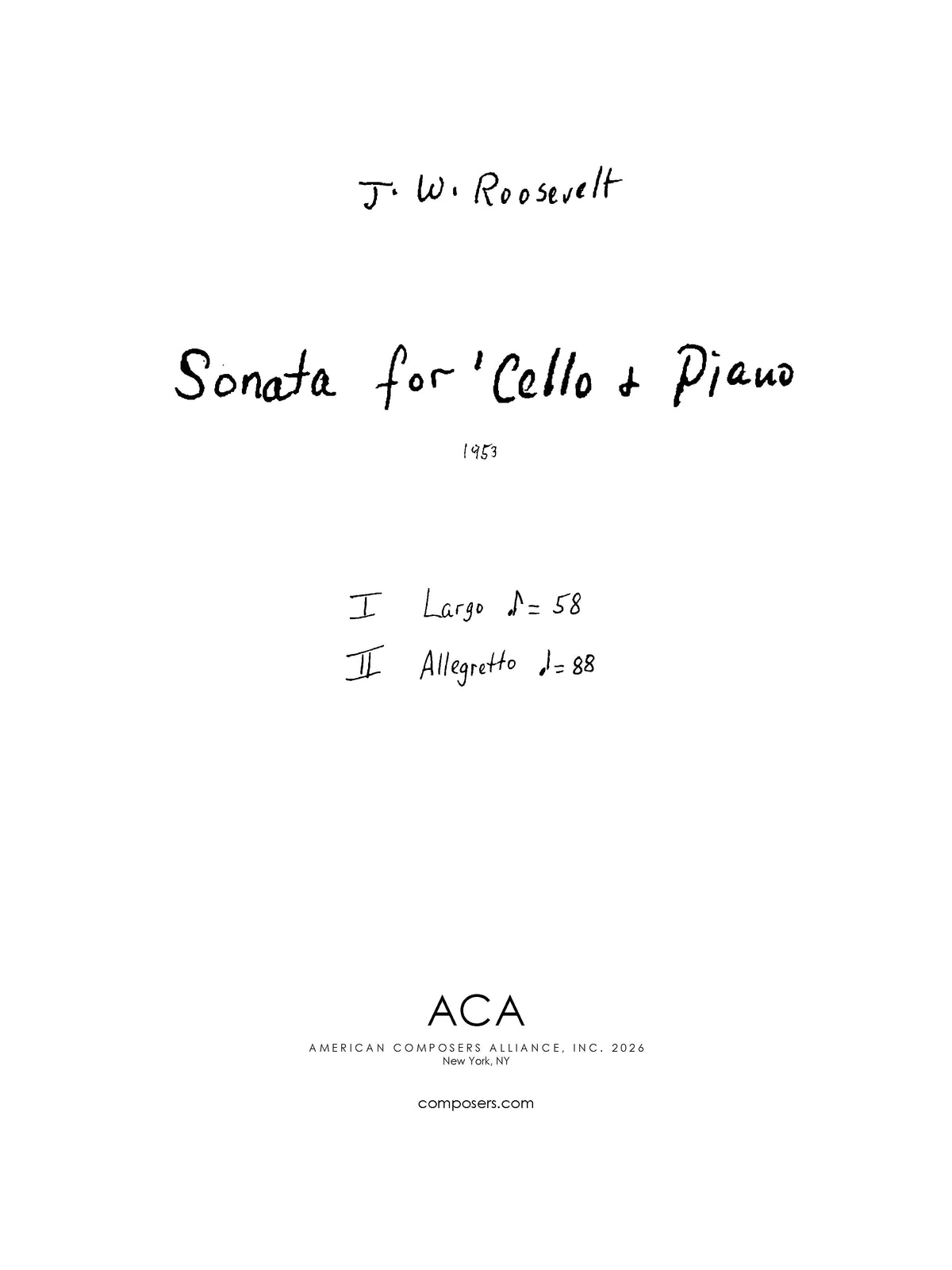 Sonata for Cello and Piano
