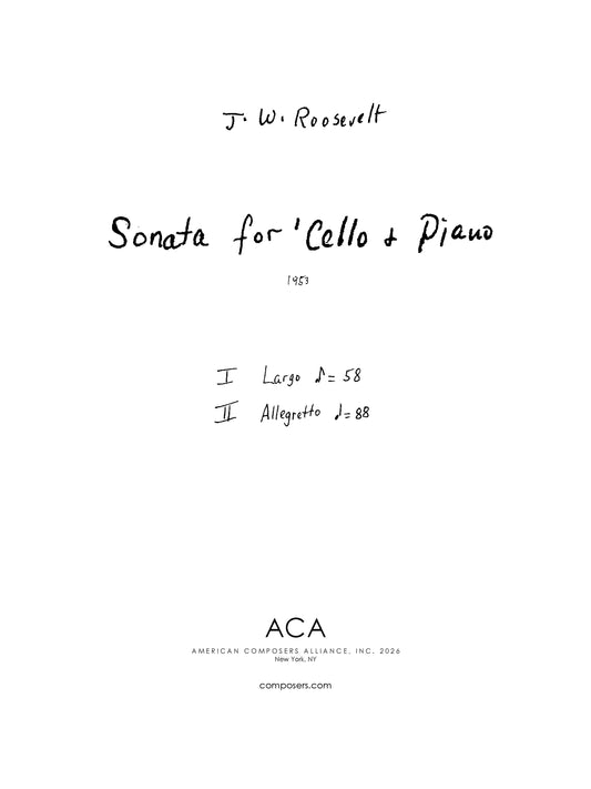 Sonata for Cello and Piano