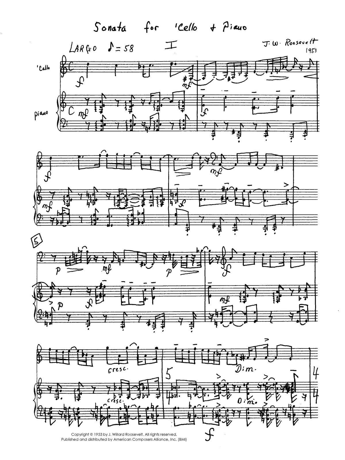 Sonata for Cello and Piano