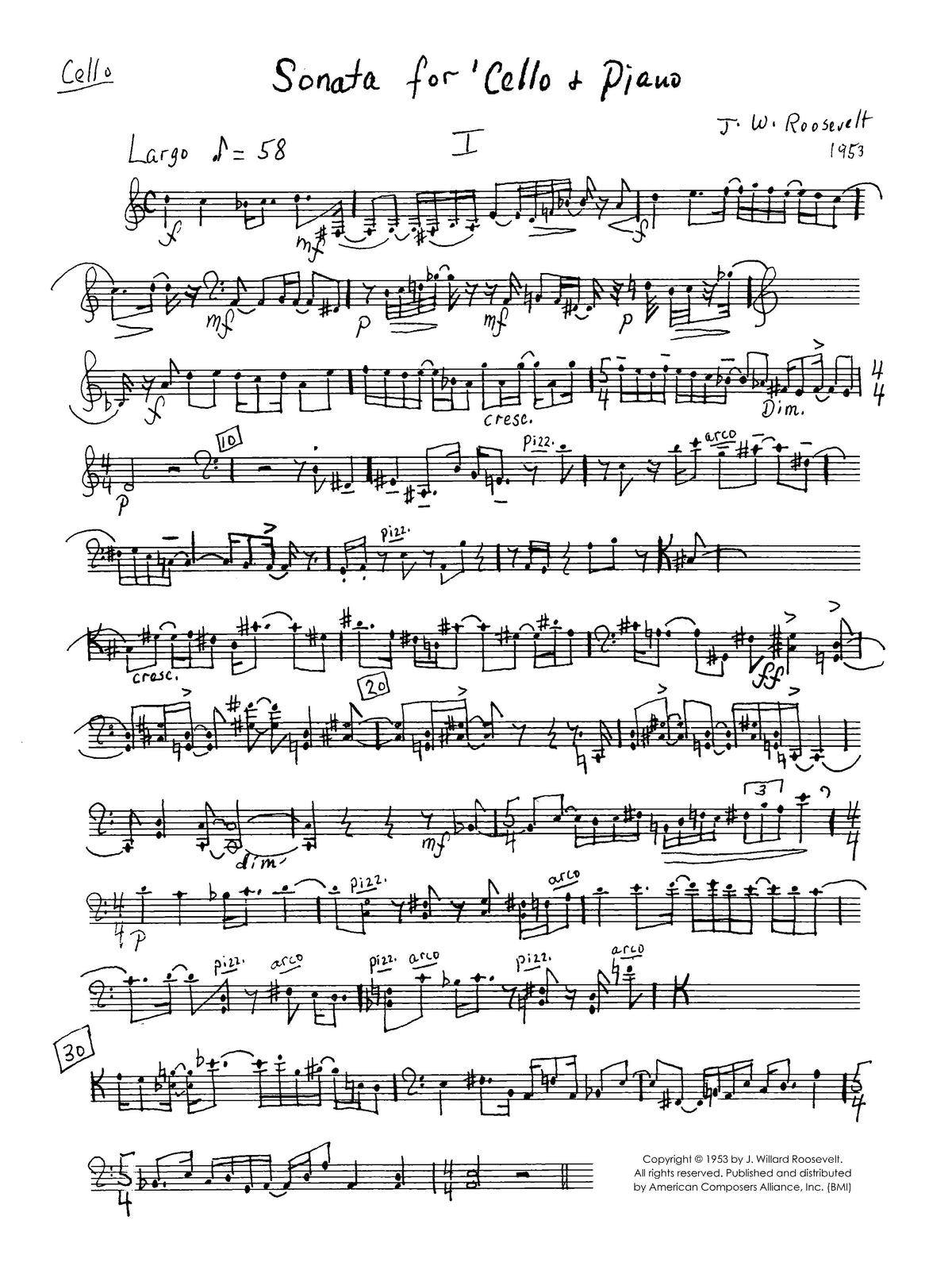 Sonata for Cello and Piano