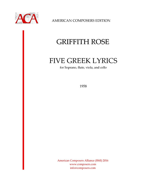 FIVE GREEK LYRICS