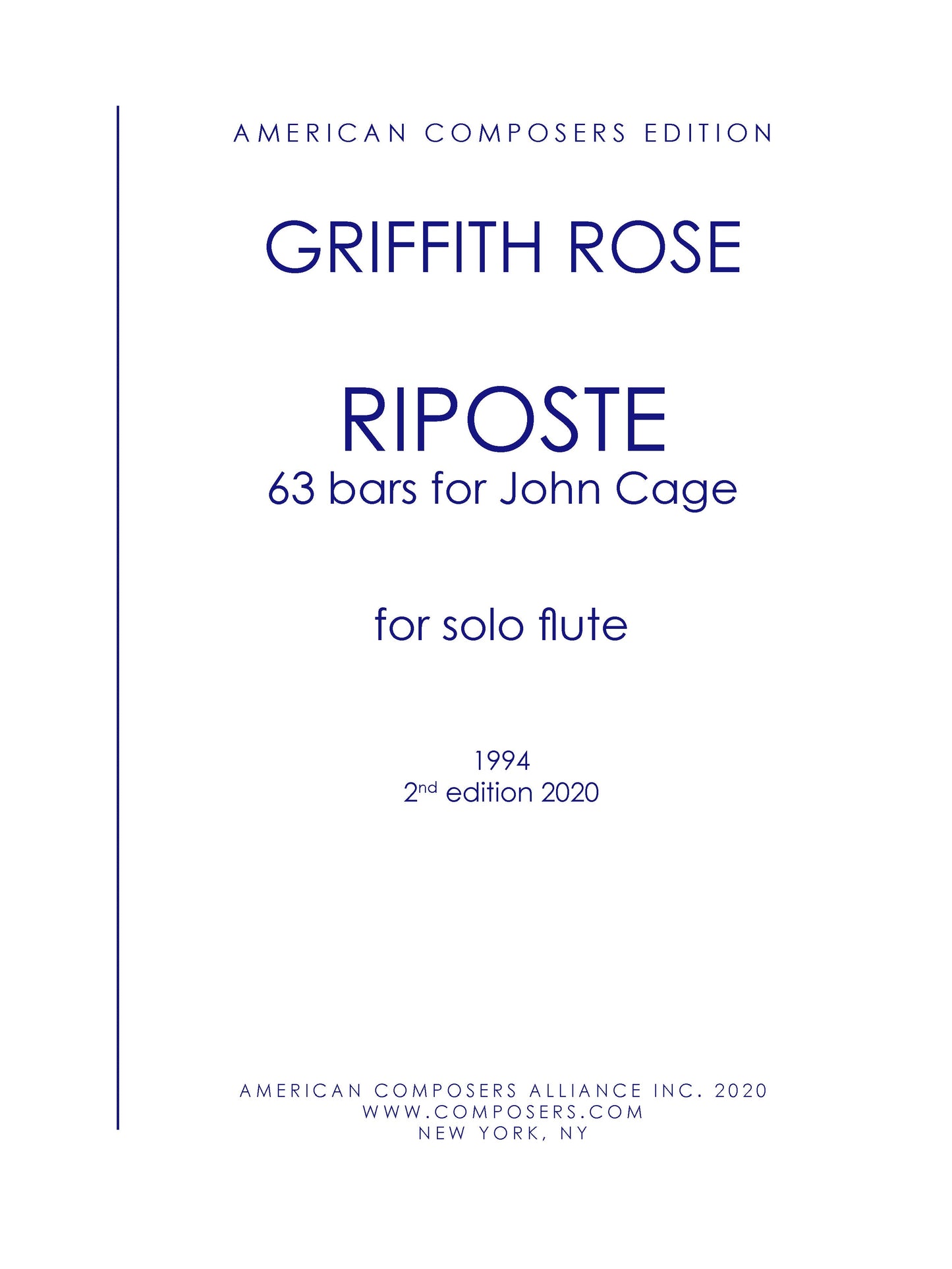 Riposte - 63 Bars for John Cage