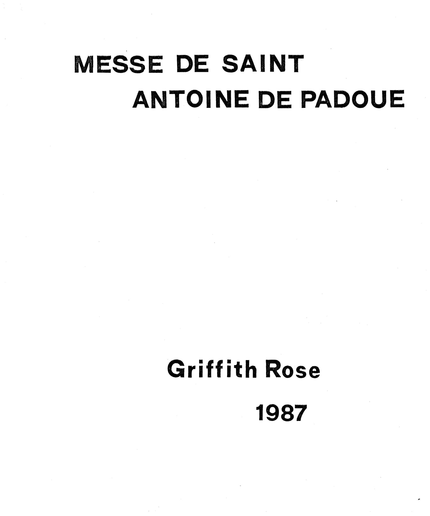 Messe de saint Antoine de padoue