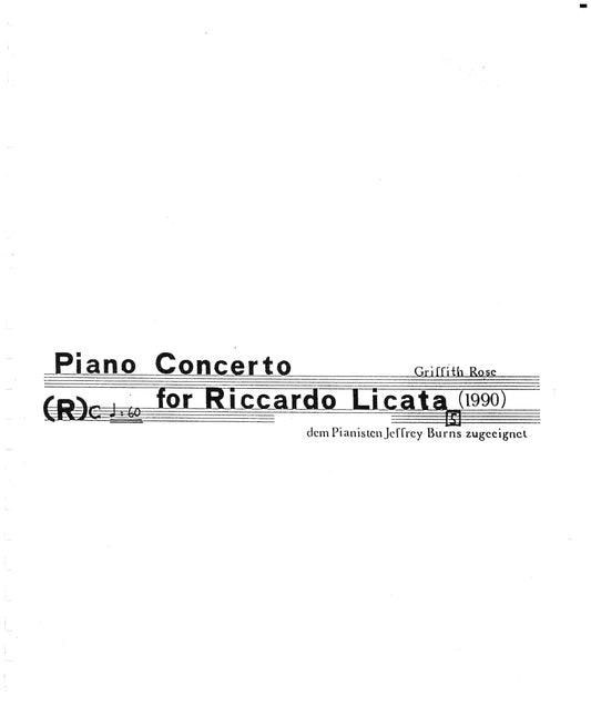 Piano Concerto for Richard Licata