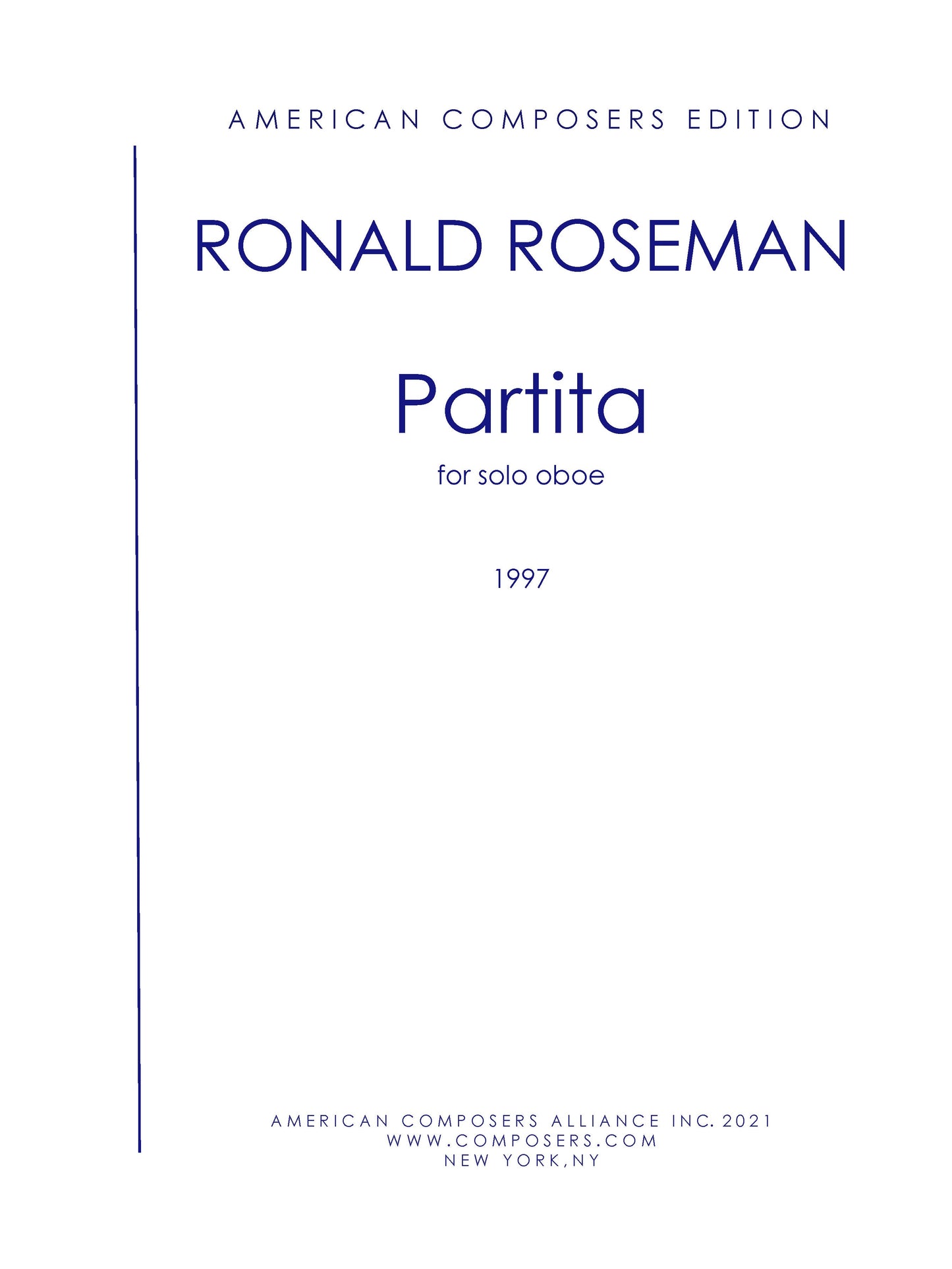 PARTITA FOR SOLO OBOE