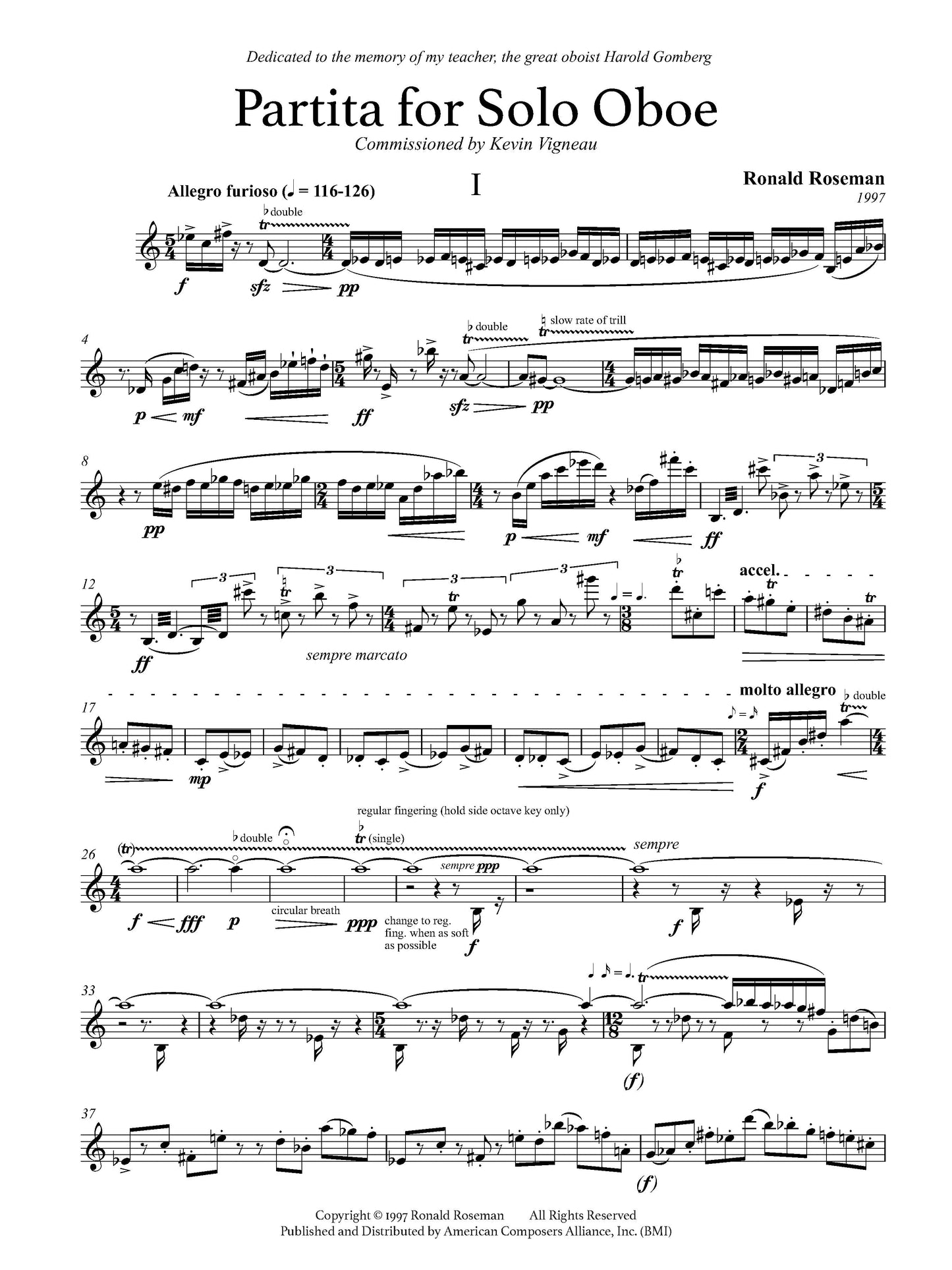 PARTITA FOR SOLO OBOE