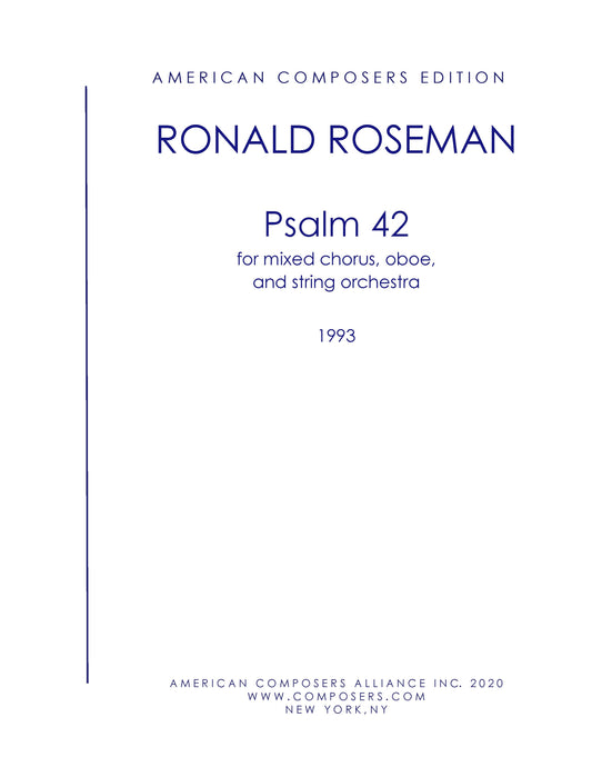 Psalm 42 for Mixed Chorus, Oboe, and String Orchestra