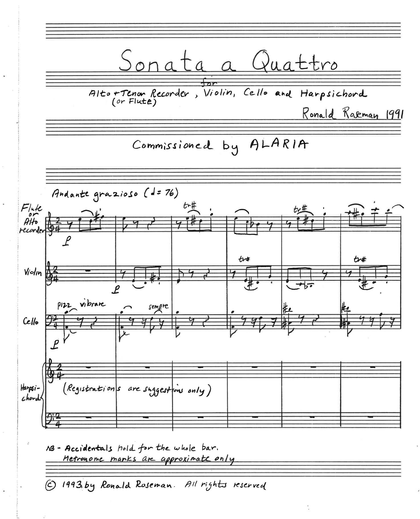 SONATA A QUATTRO