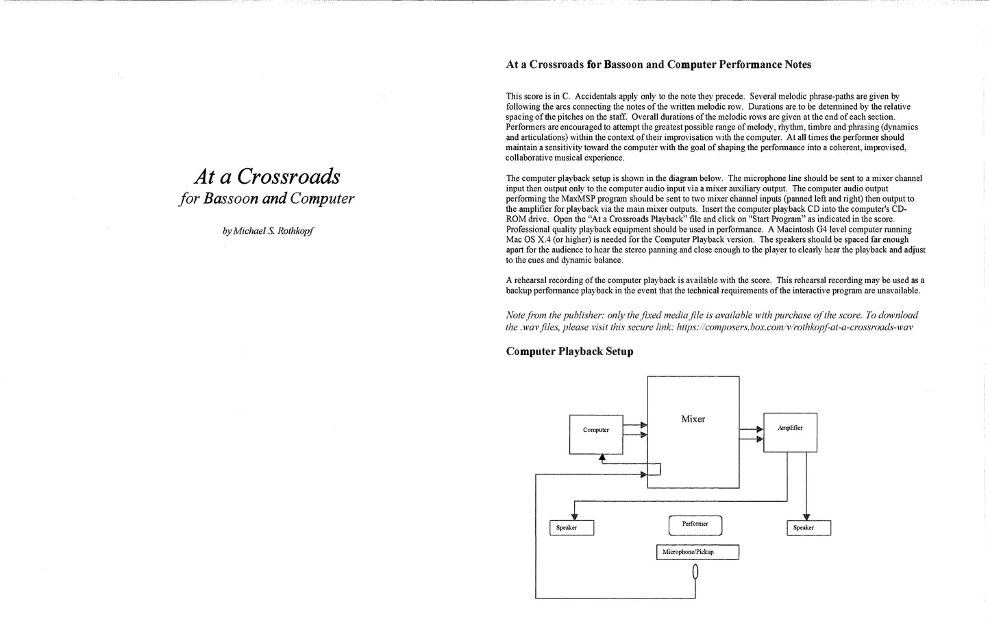 AT A CROSSROADS FOR BASSOON AND COMPUTER