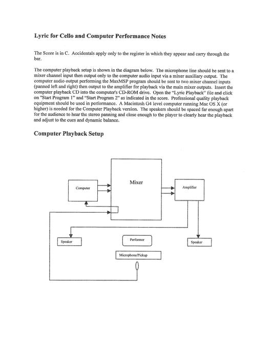LYRIC FOR CELLO AND COMPUTER