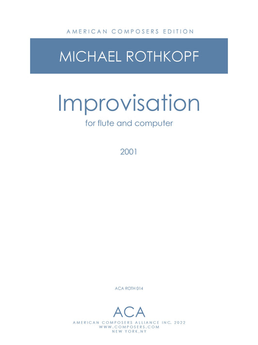 IMPROVISATION FOR FLUTE AND COMPUTER