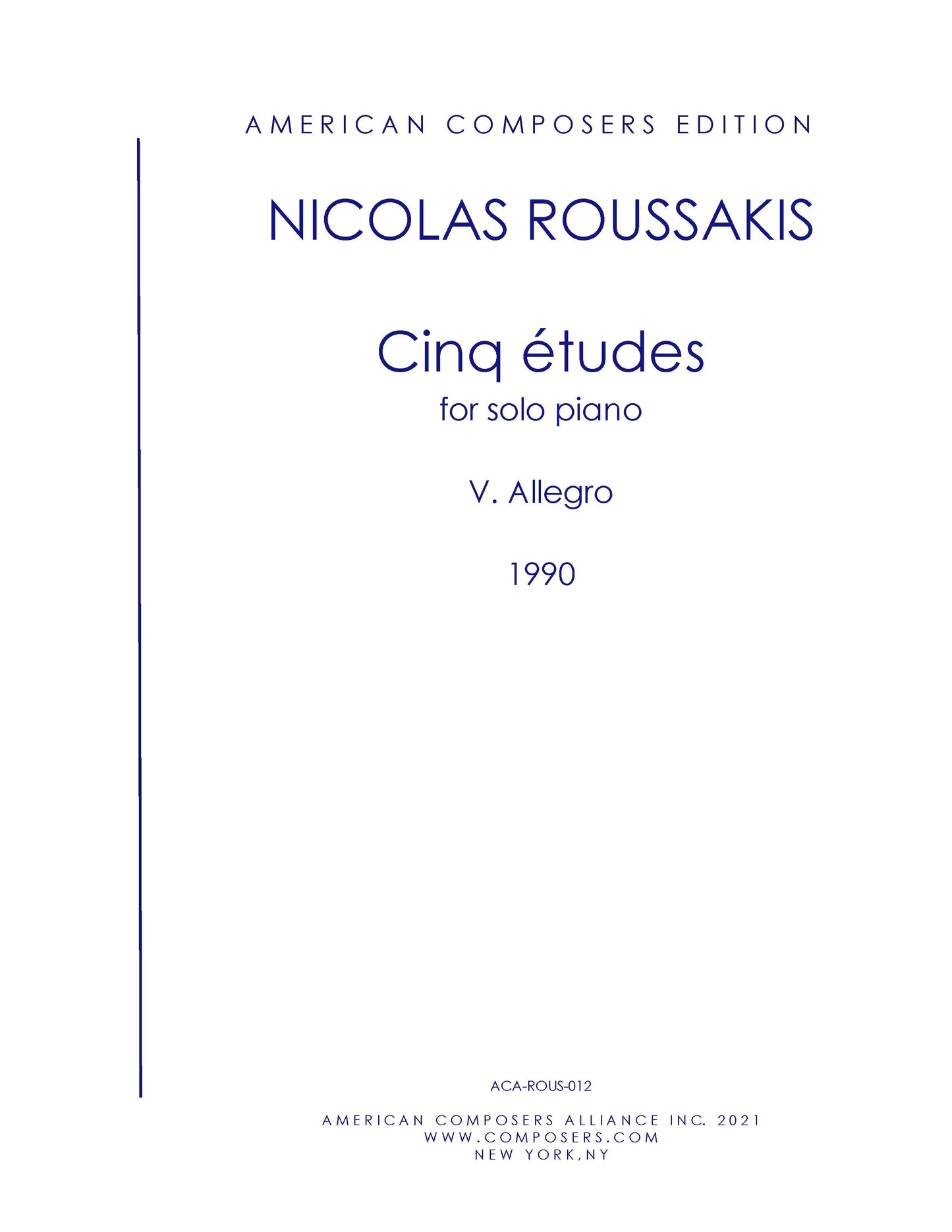 CINQ ETUDES v. Allegro