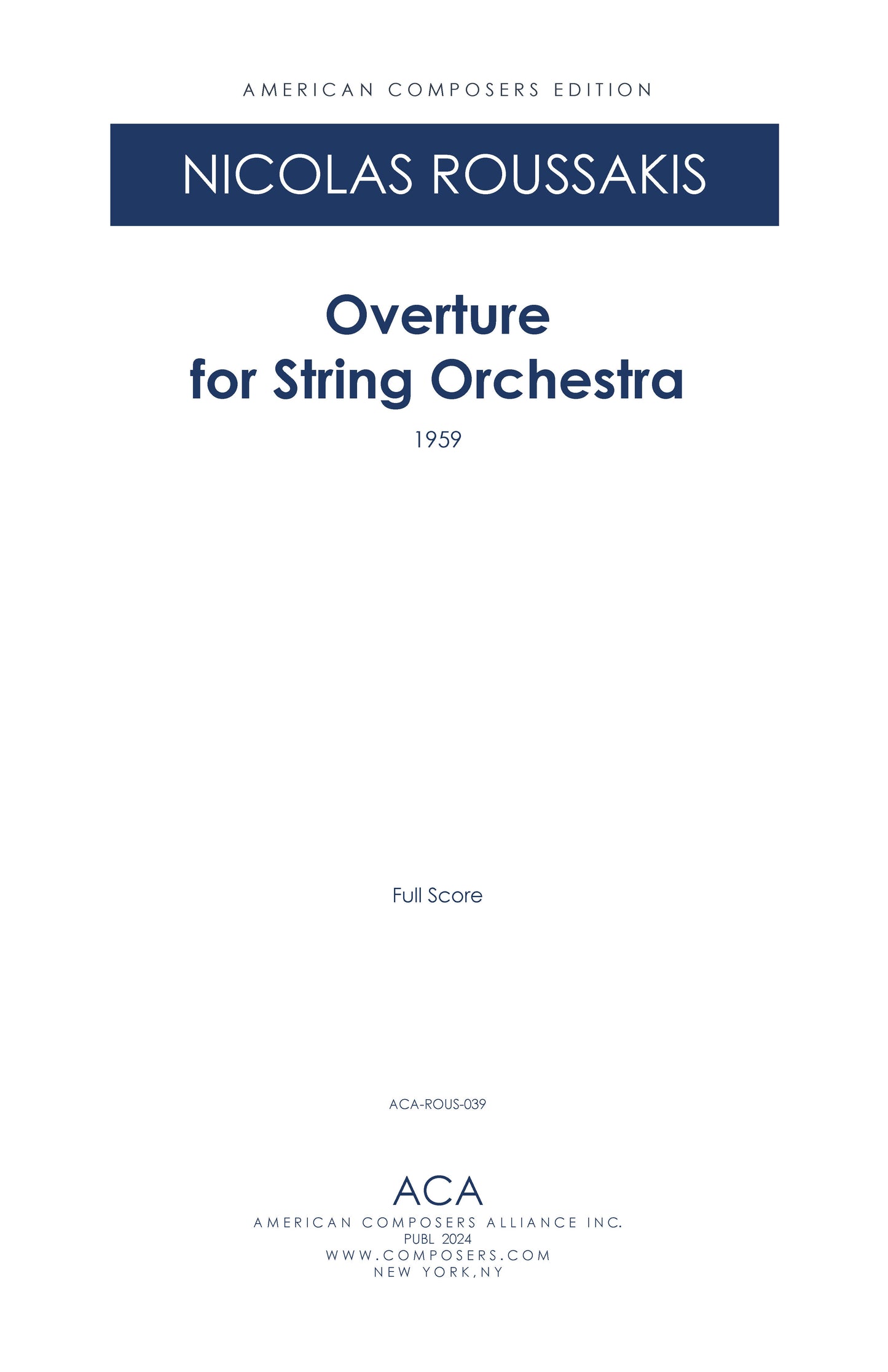 OVERTURE FOR STRING ORCHESTRA