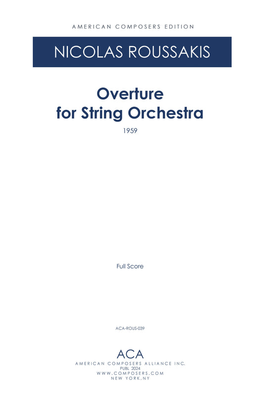 OVERTURE FOR STRING ORCHESTRA