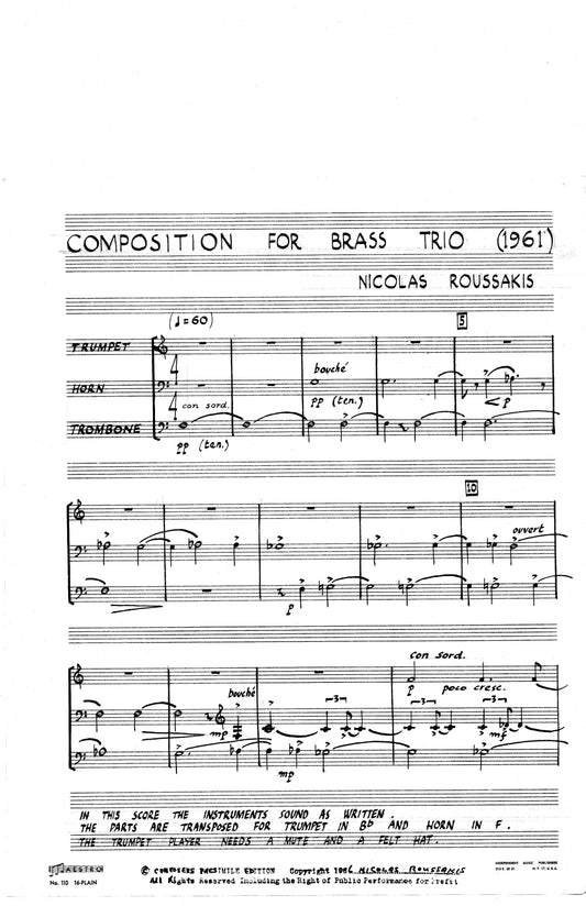 COMPOSITION FOR BRASS TRIO