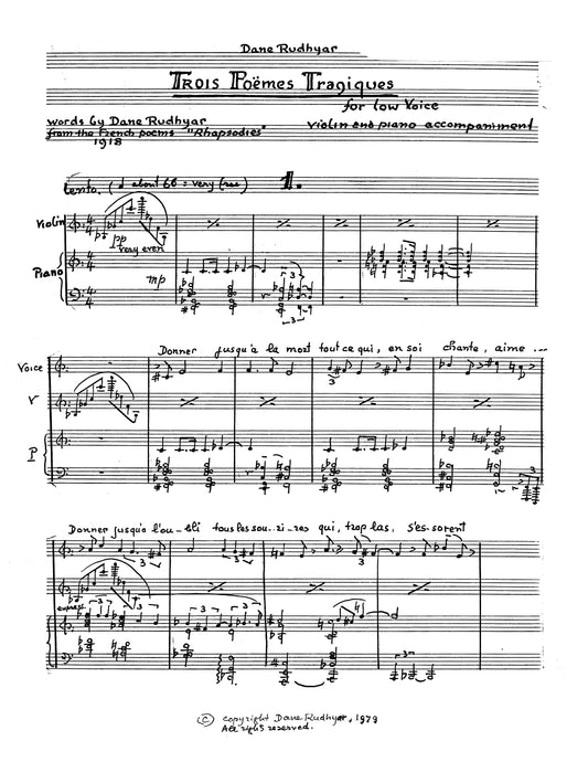 Trois Poemes Tragiques