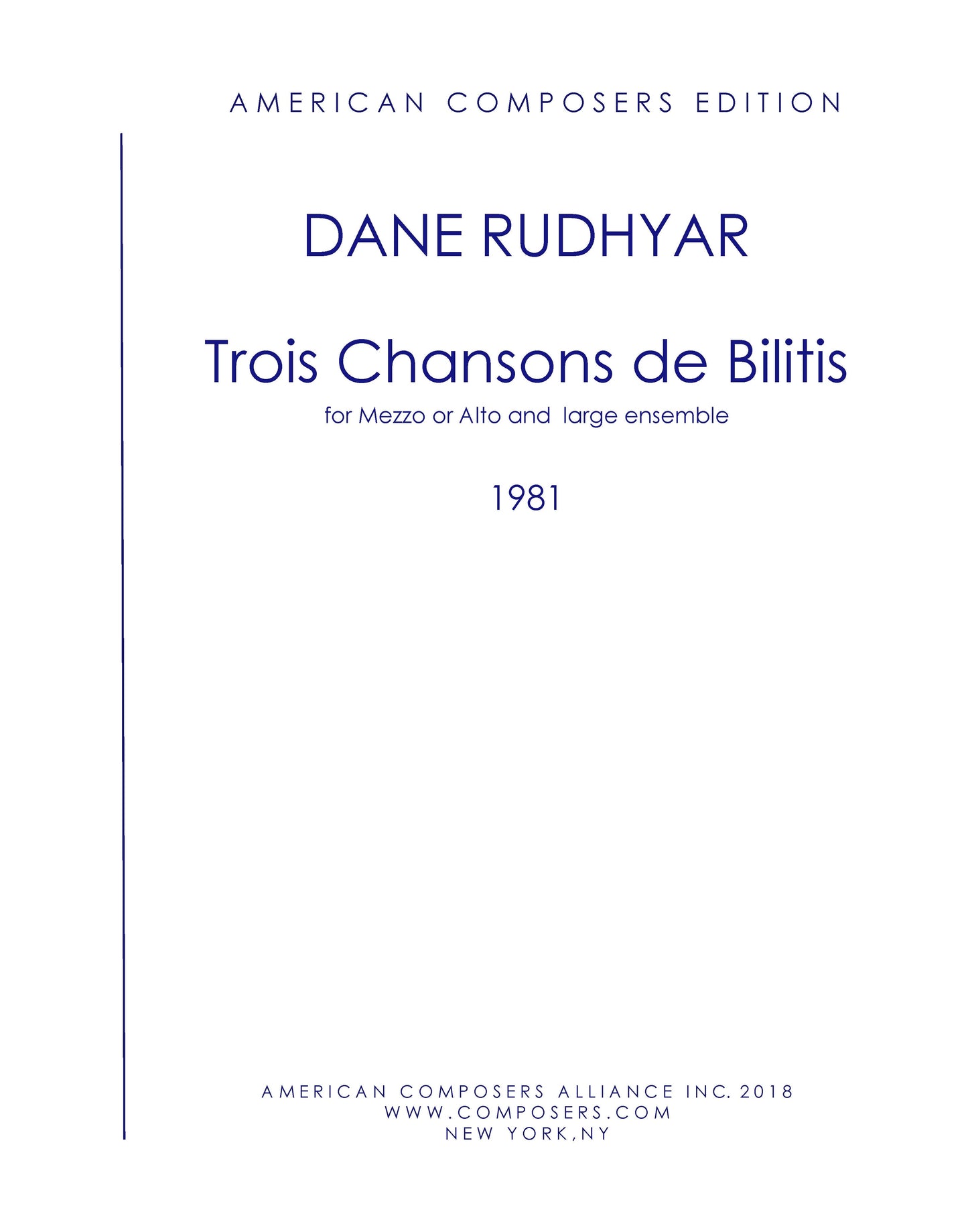 TROIS CHANSONS DE BILITIS