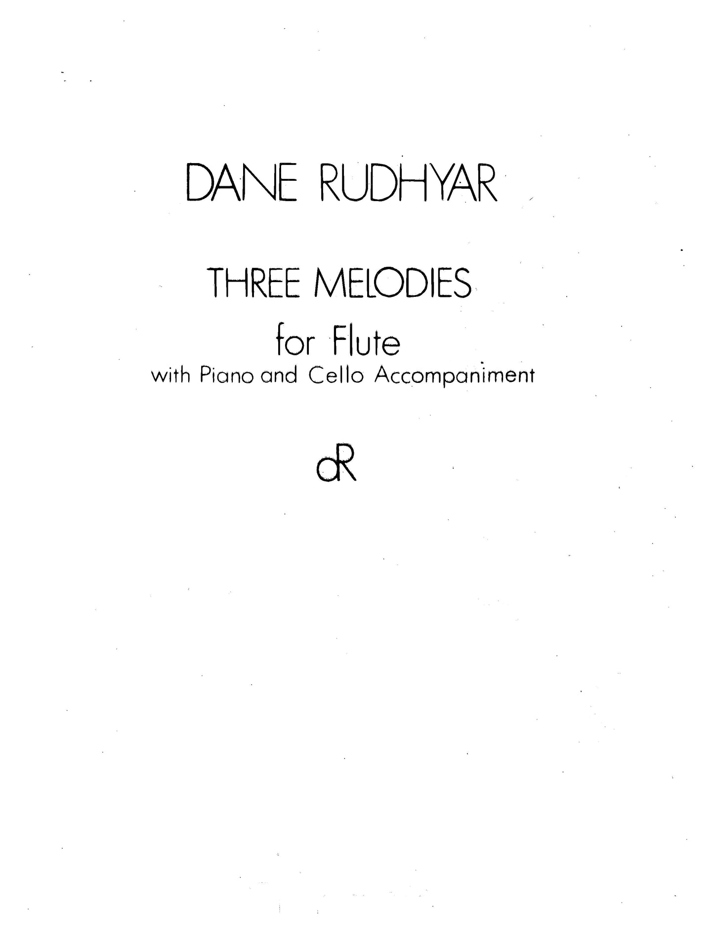 Three Melodies for Flute, Cello, and Piano