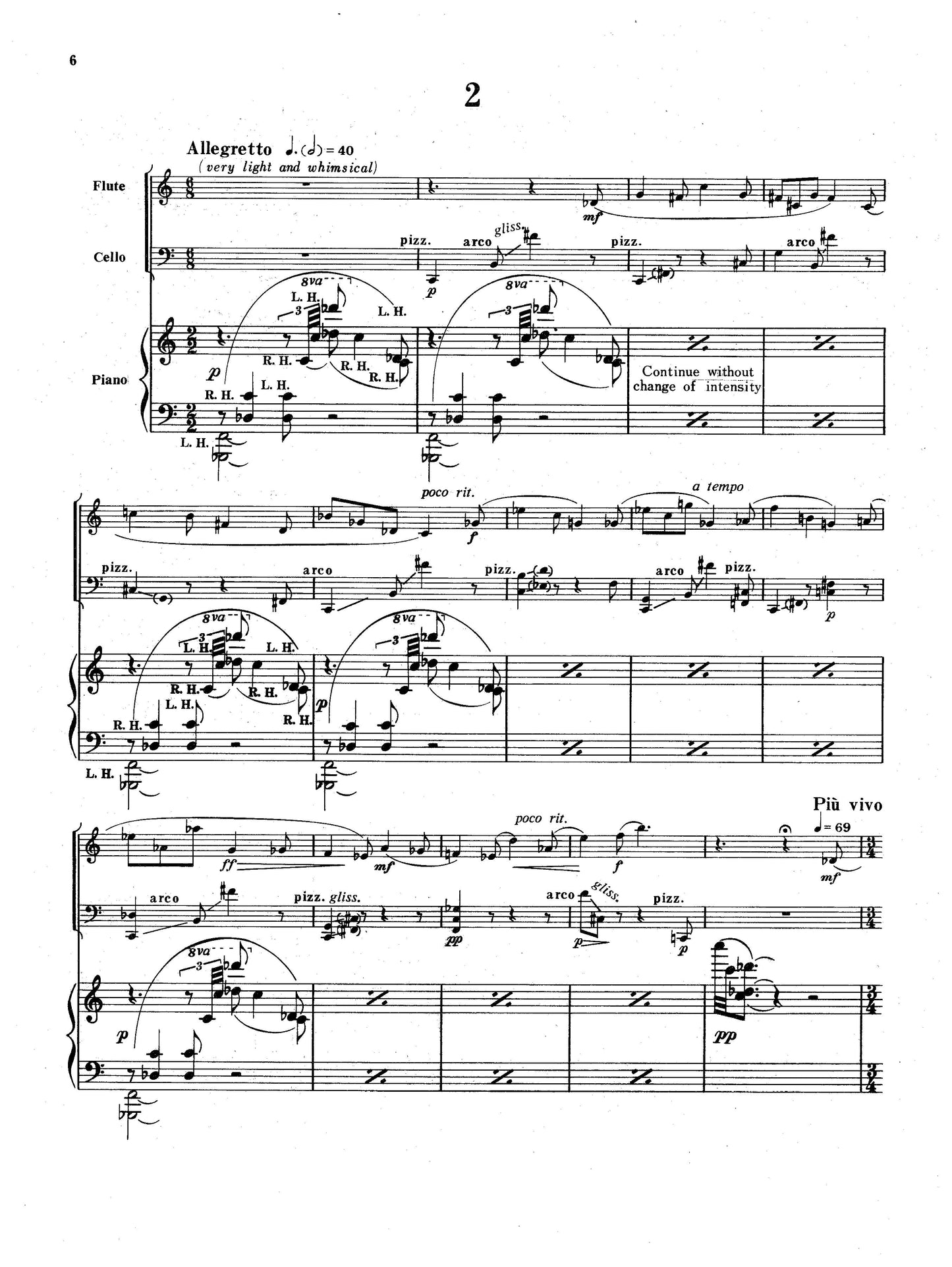 Three Melodies for Flute, Cello, and Piano