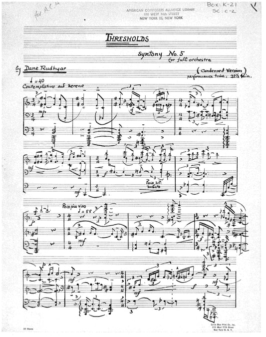 Thresholds (Condensed orchestra score)