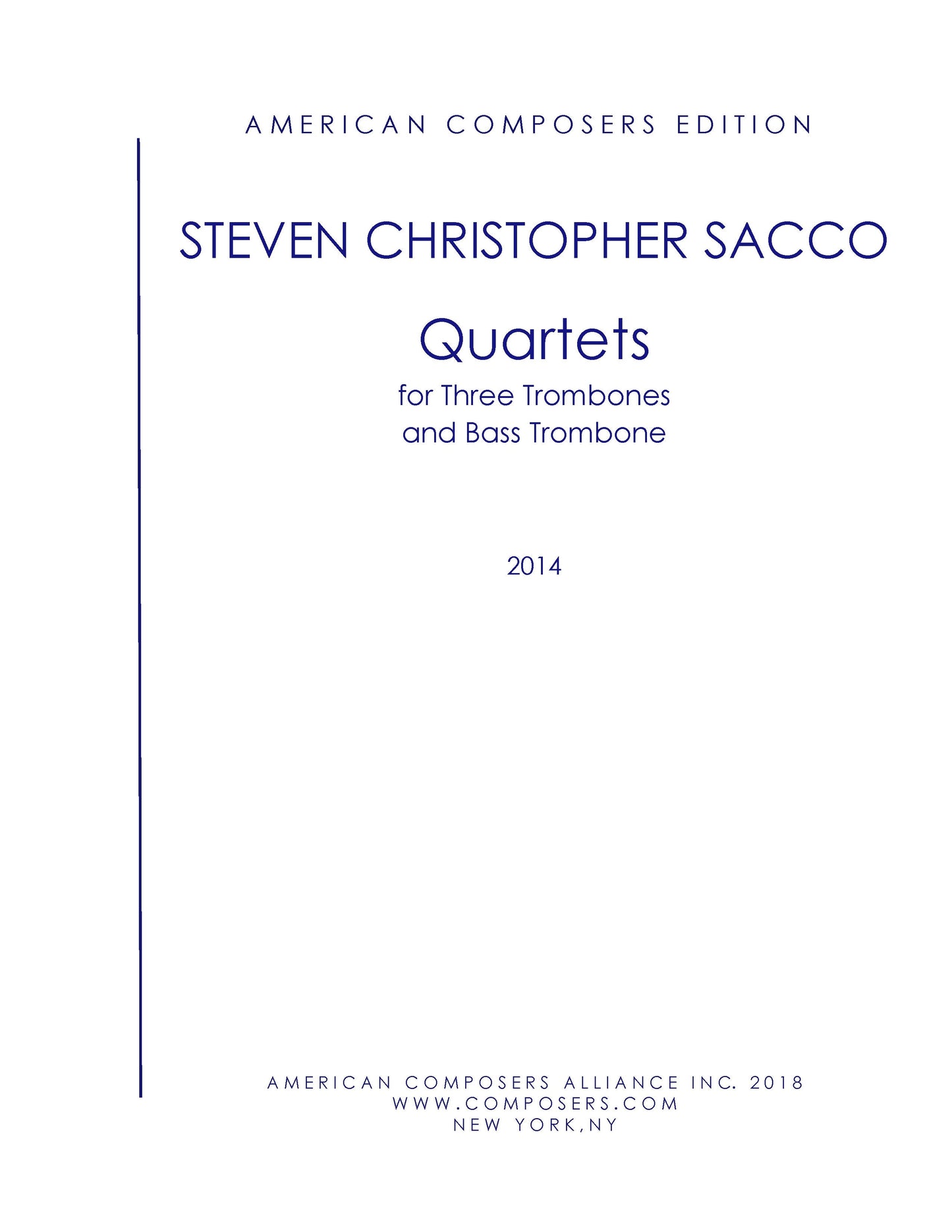 QUARTETS for Three Trombones and Bass Trombone