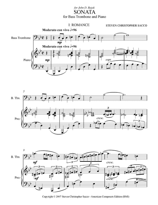 SONATA for Bass Trombone and Piano