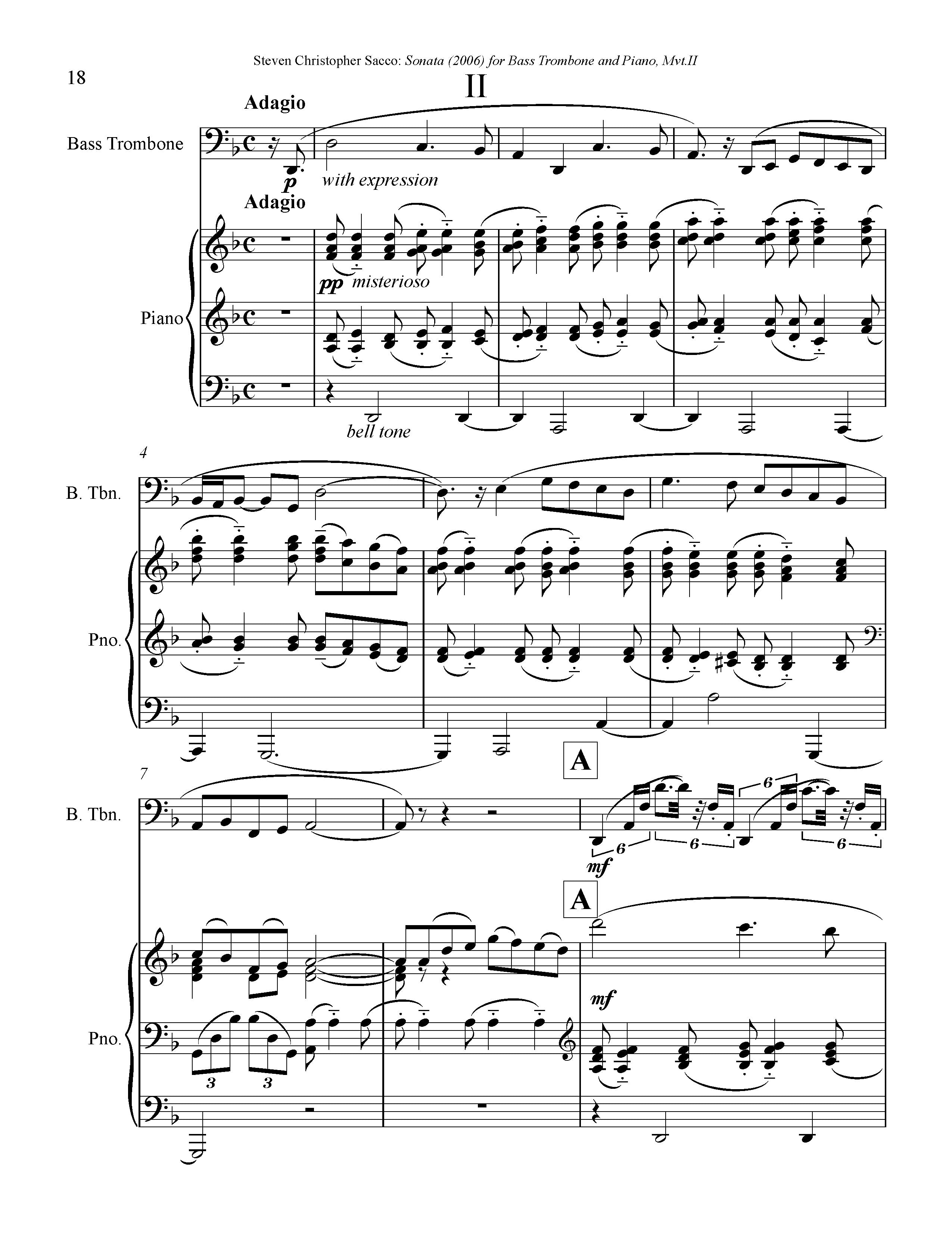SONATA for Bass Trombone and Piano