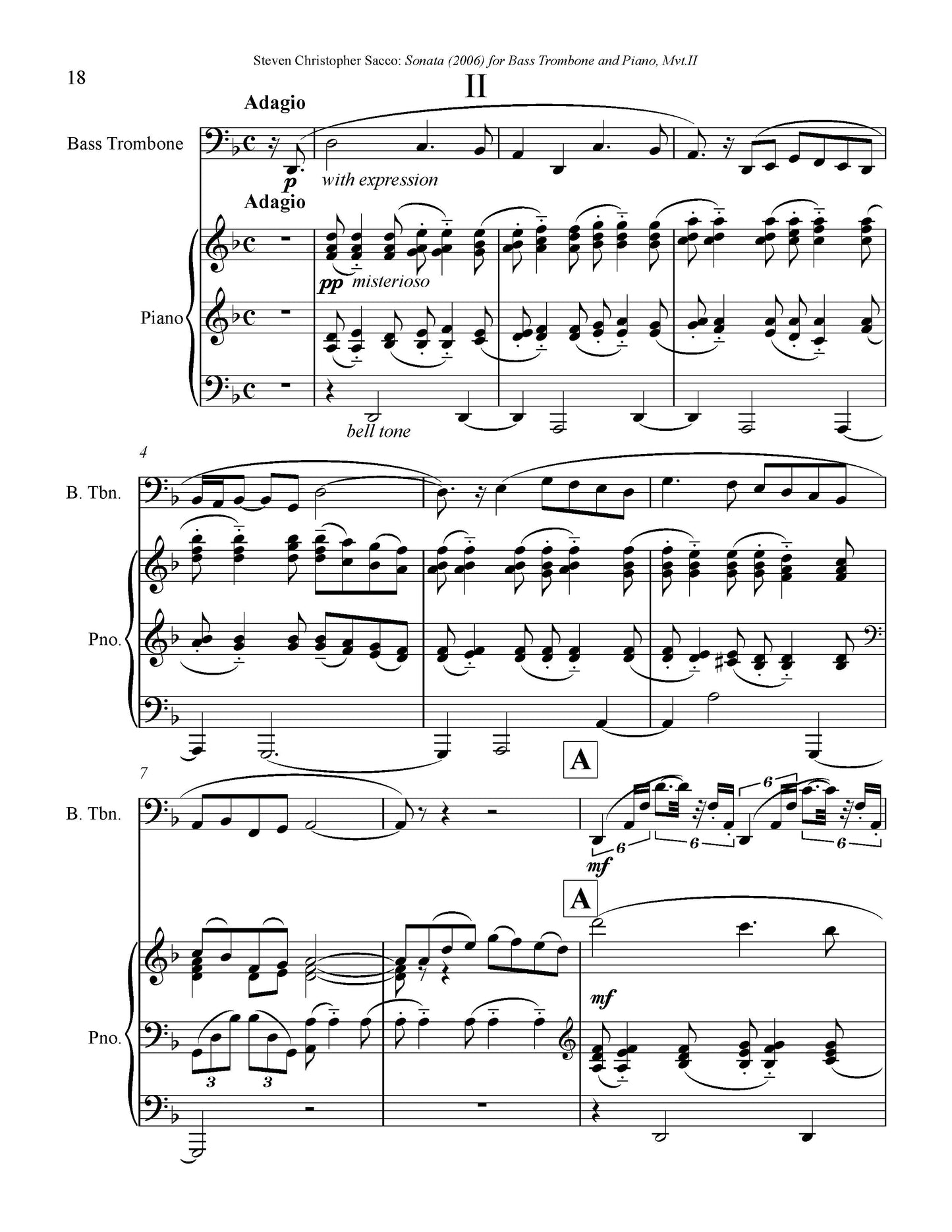 SONATA for Bass Trombone and Piano