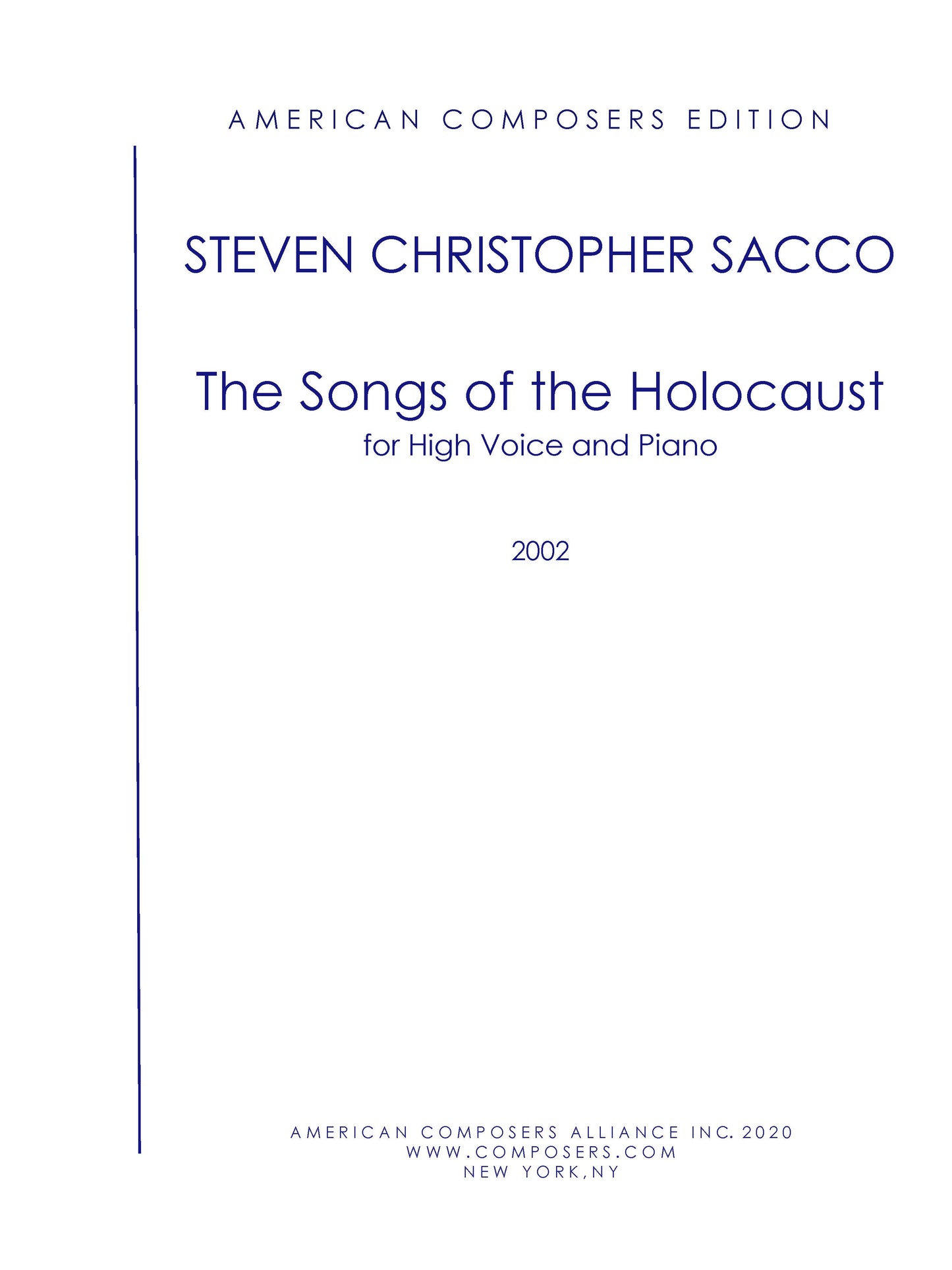 SONGS OF THE HOLOCAUST