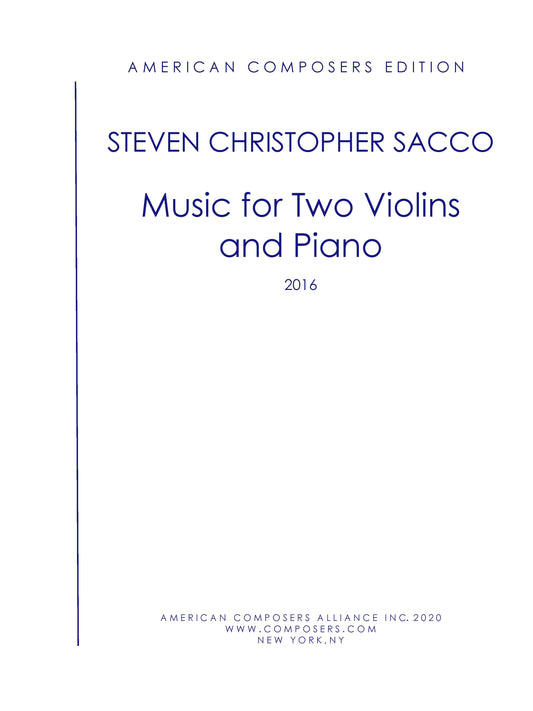 MUSIC for Two Violins and Piano