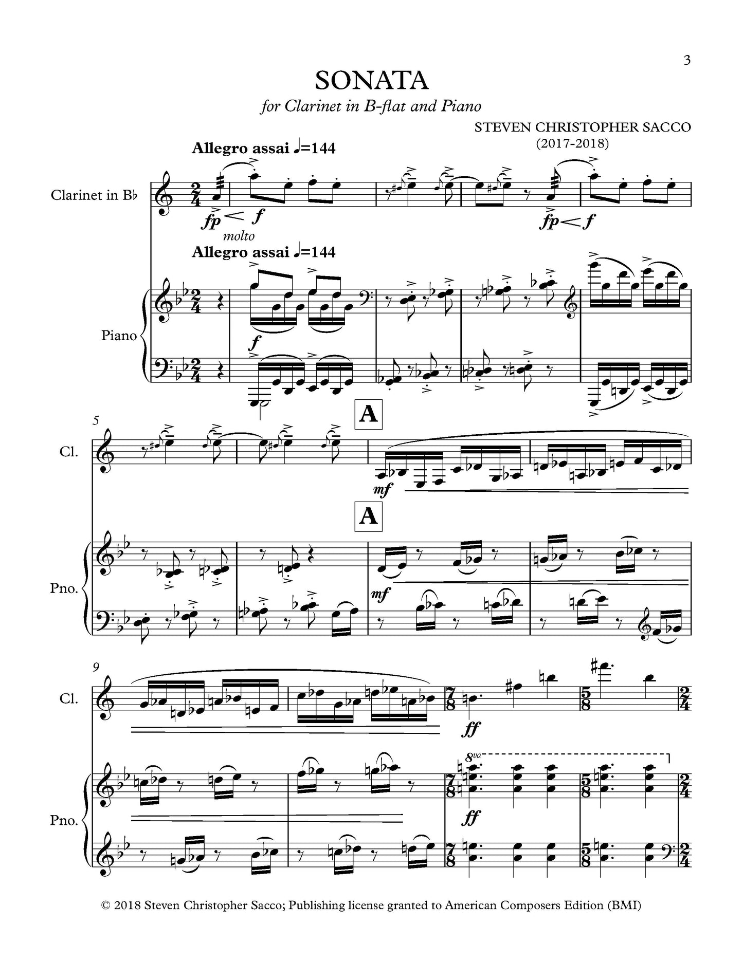 Sonata for Clarinet and Piano