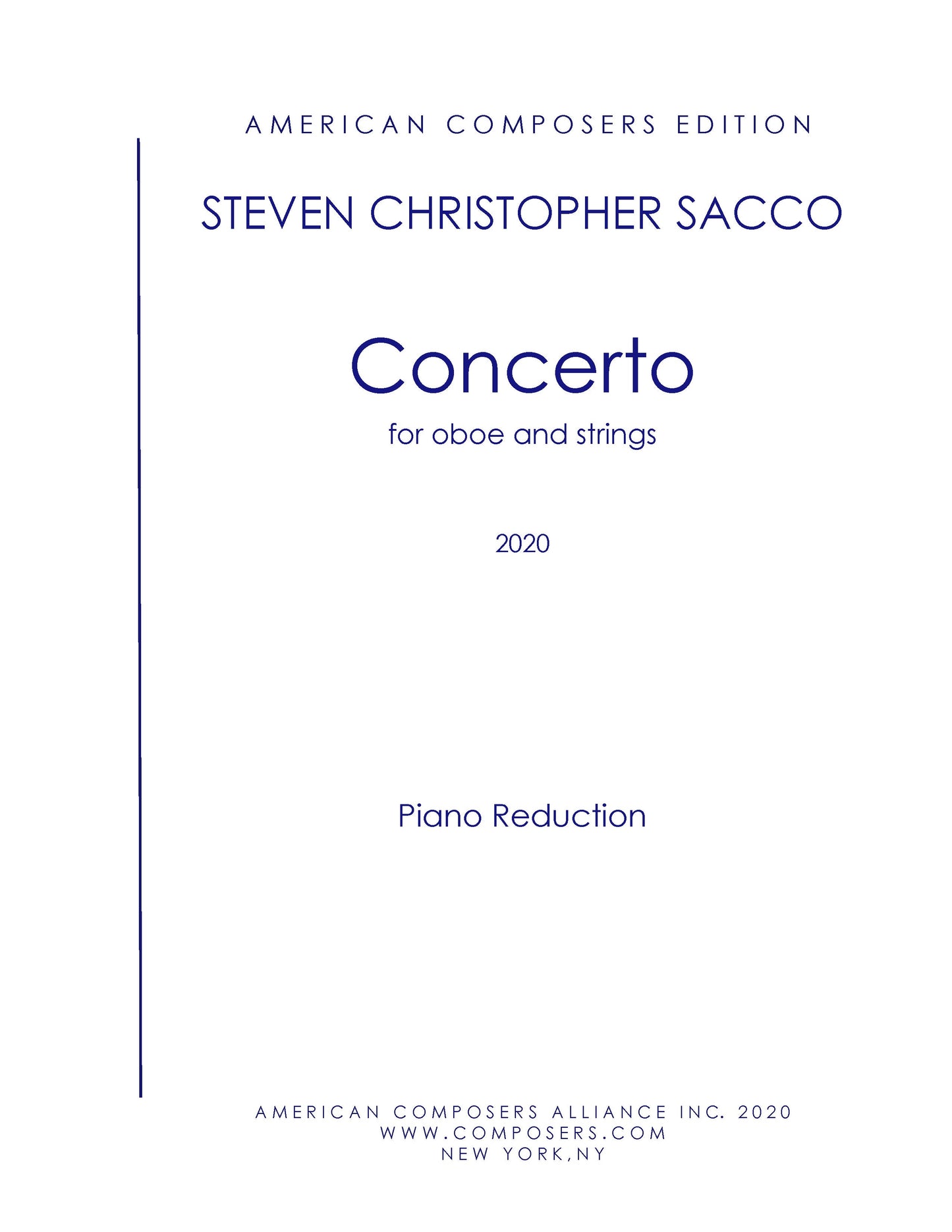 Concerto for Oboe and Strings - Piano Reduction