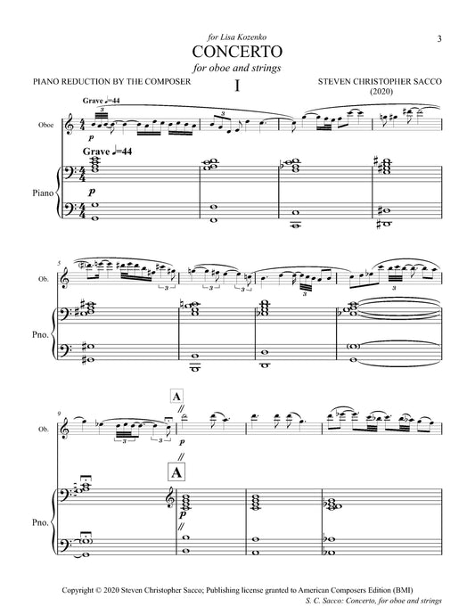 Concerto for Oboe and Strings - Piano Reduction