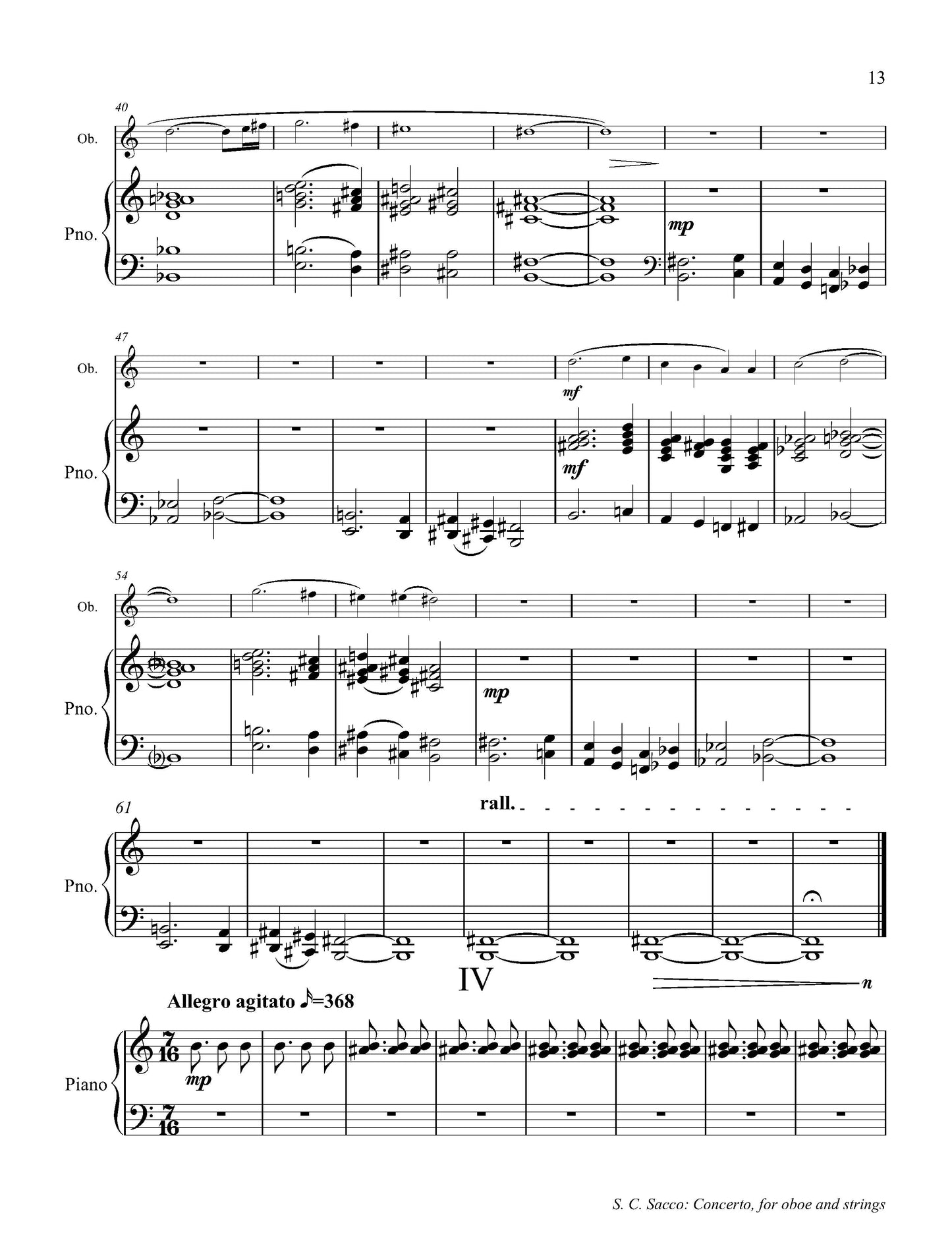 Concerto for Oboe and Strings - Piano Reduction