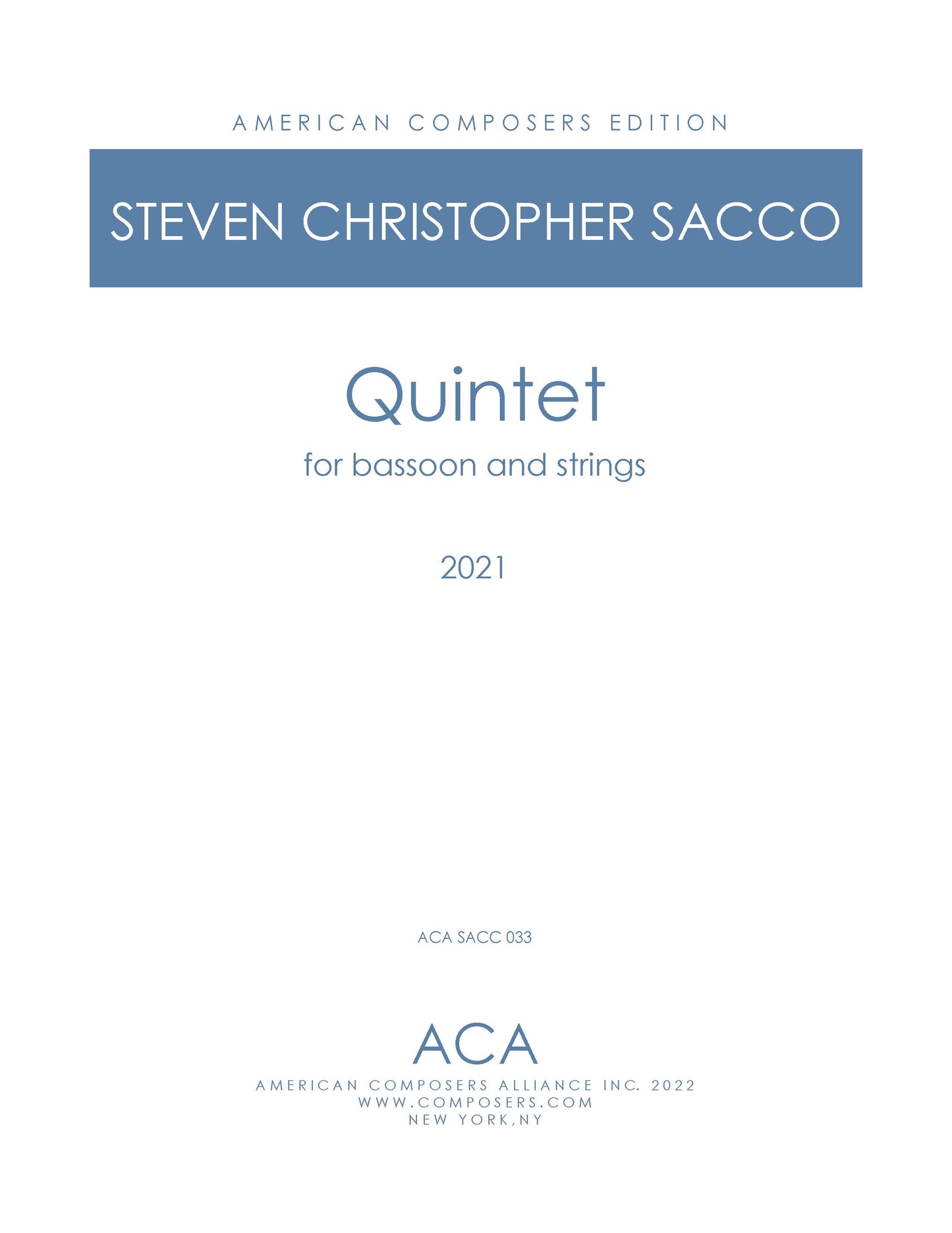 Quintet for Bassoon and Strings