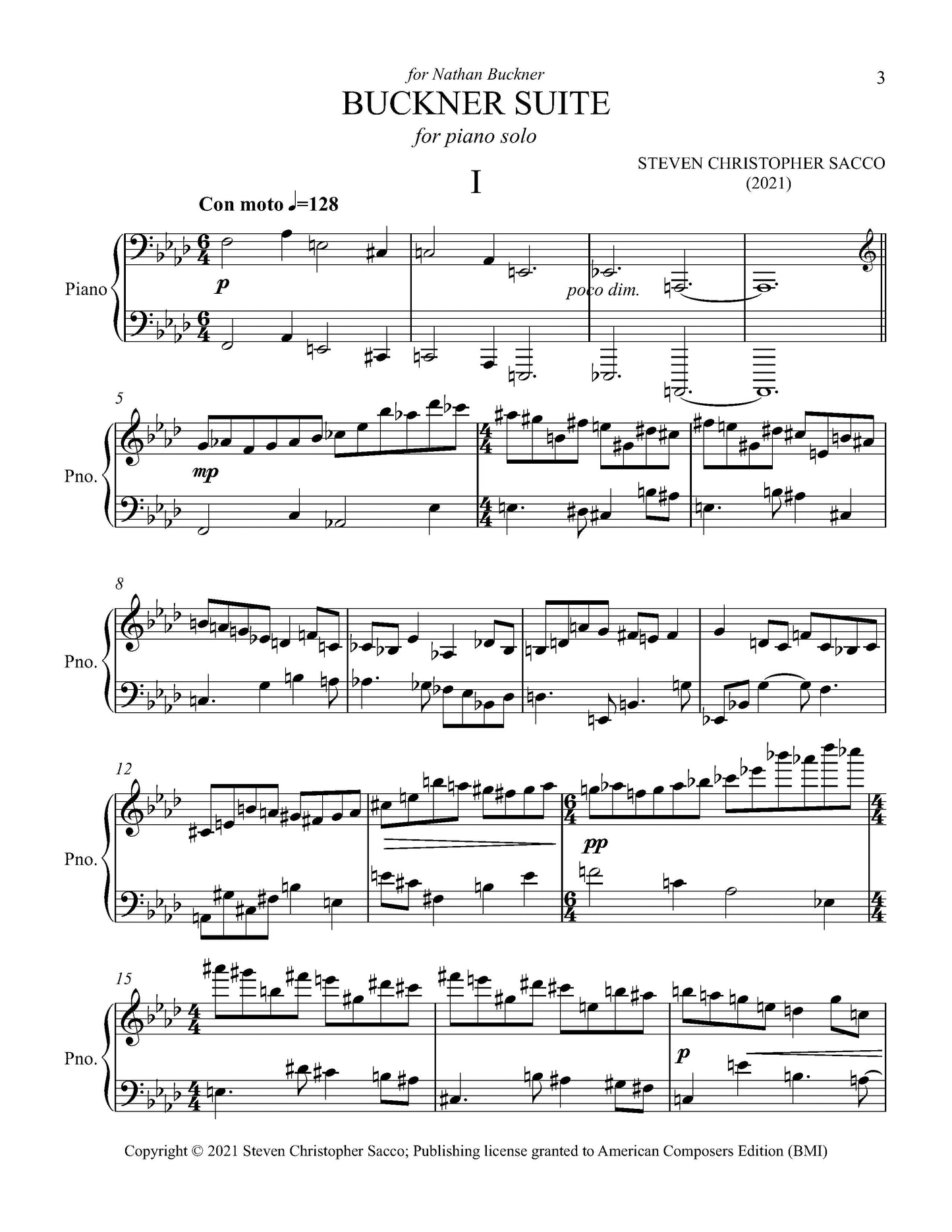 Three Suites for Piano Solo