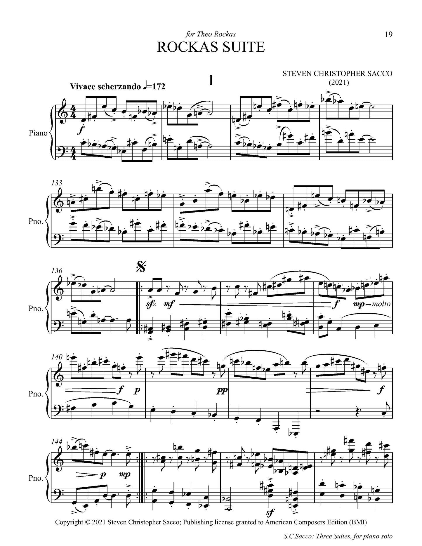 Three Suites for Piano Solo