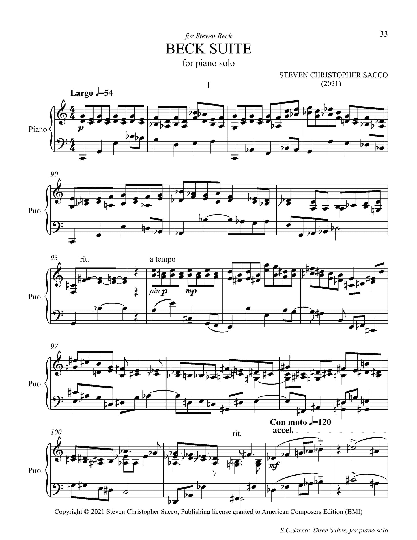 Three Suites for Piano Solo