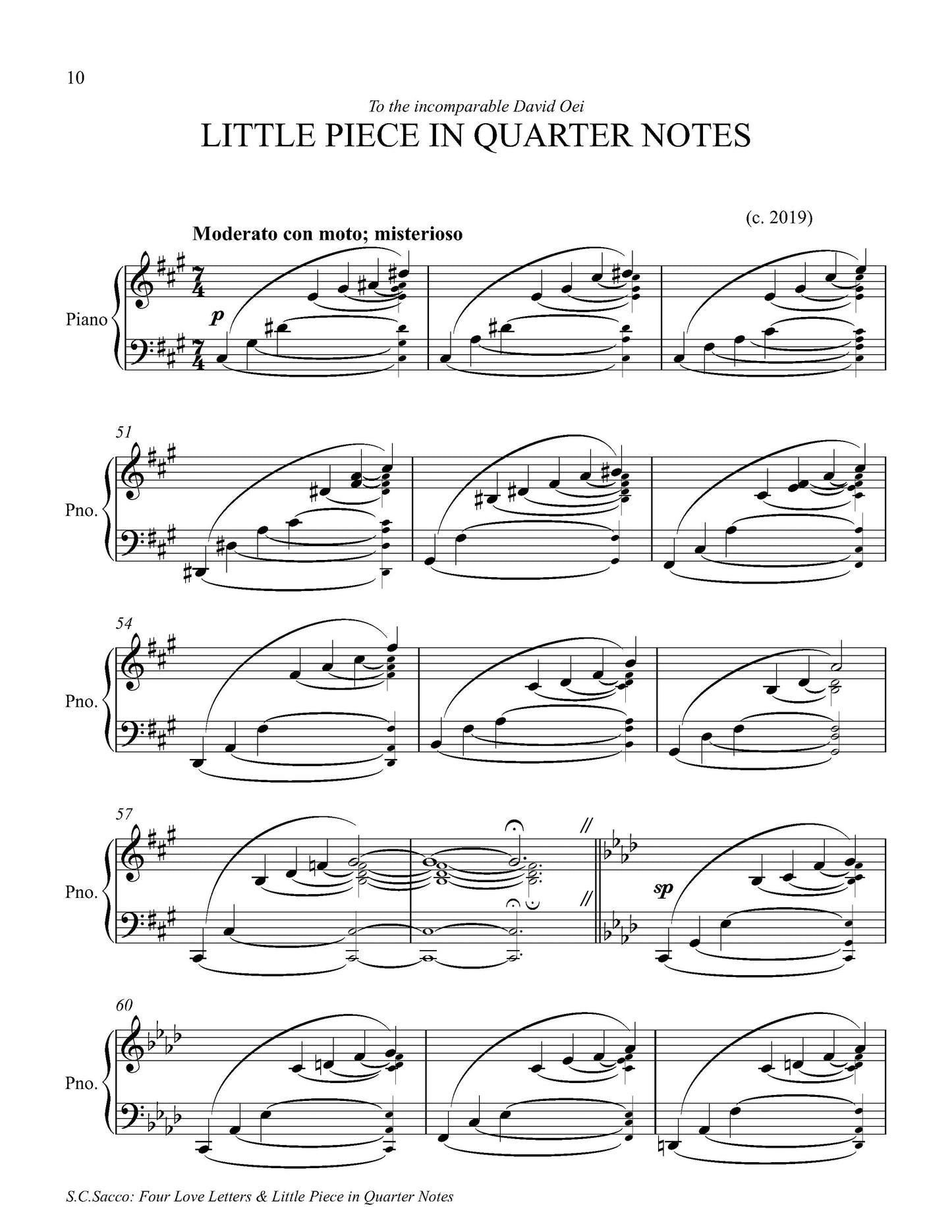 Four Love Letters & Little Piece in Quarter Notes