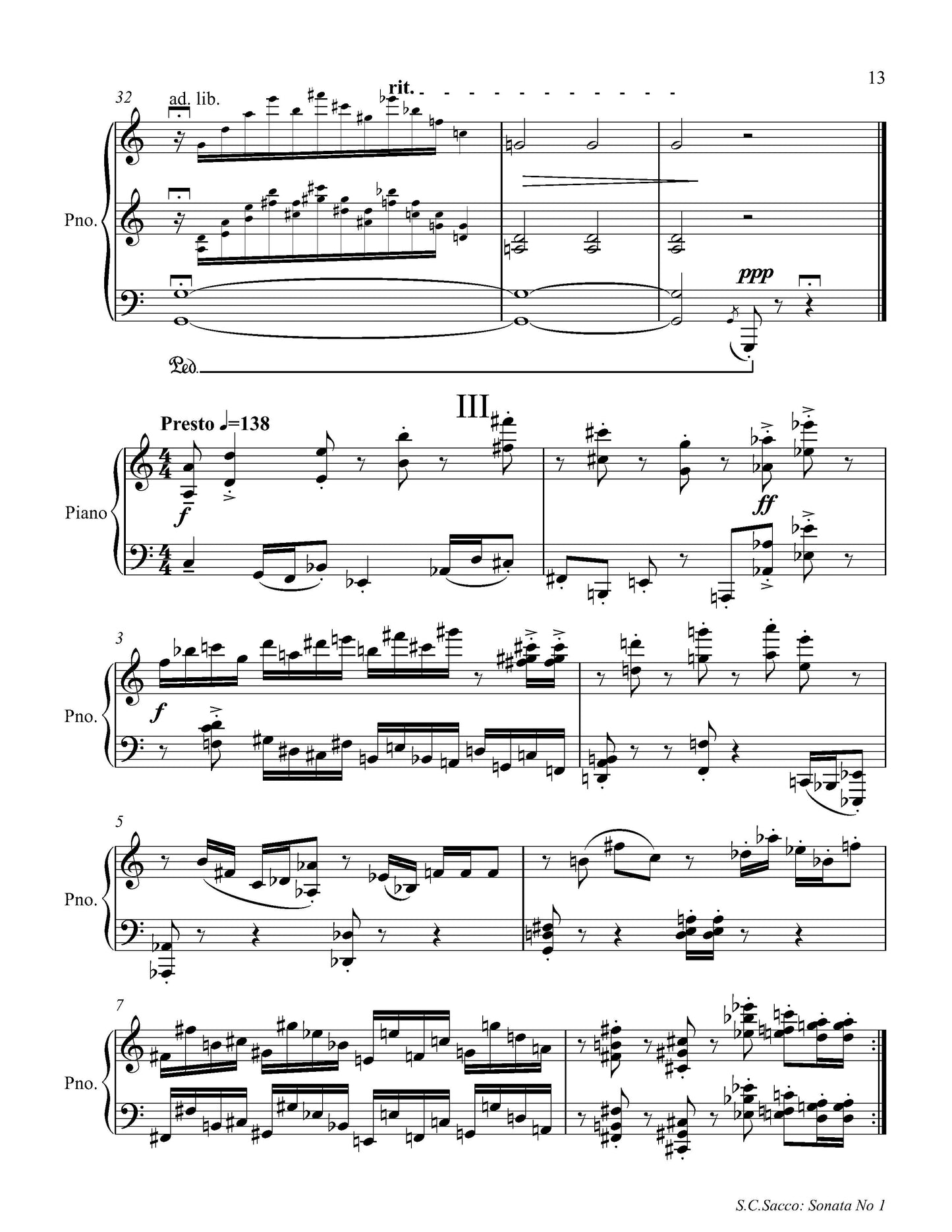 Sonata No. 1 for Piano Solo