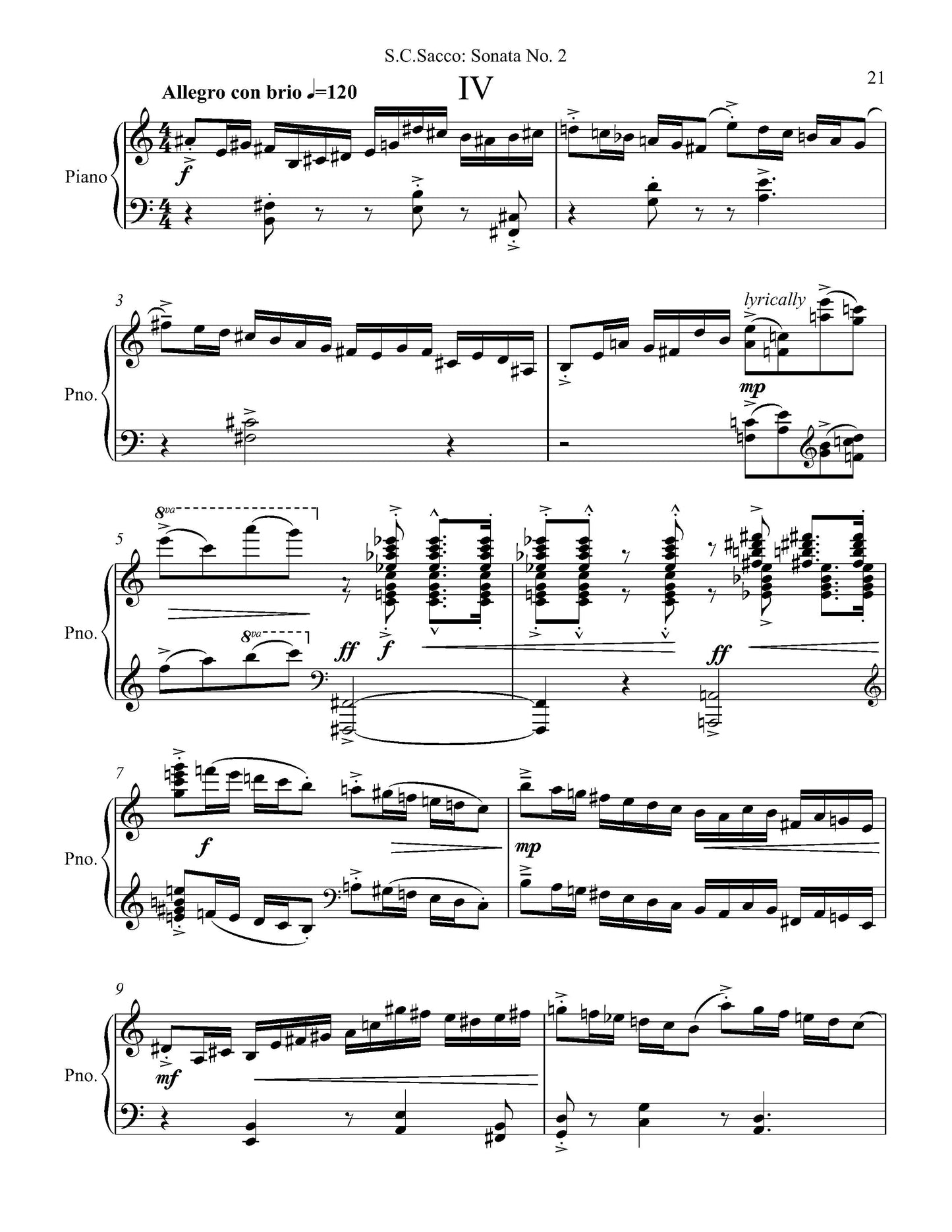 Sonata No. 2 for Piano Solo