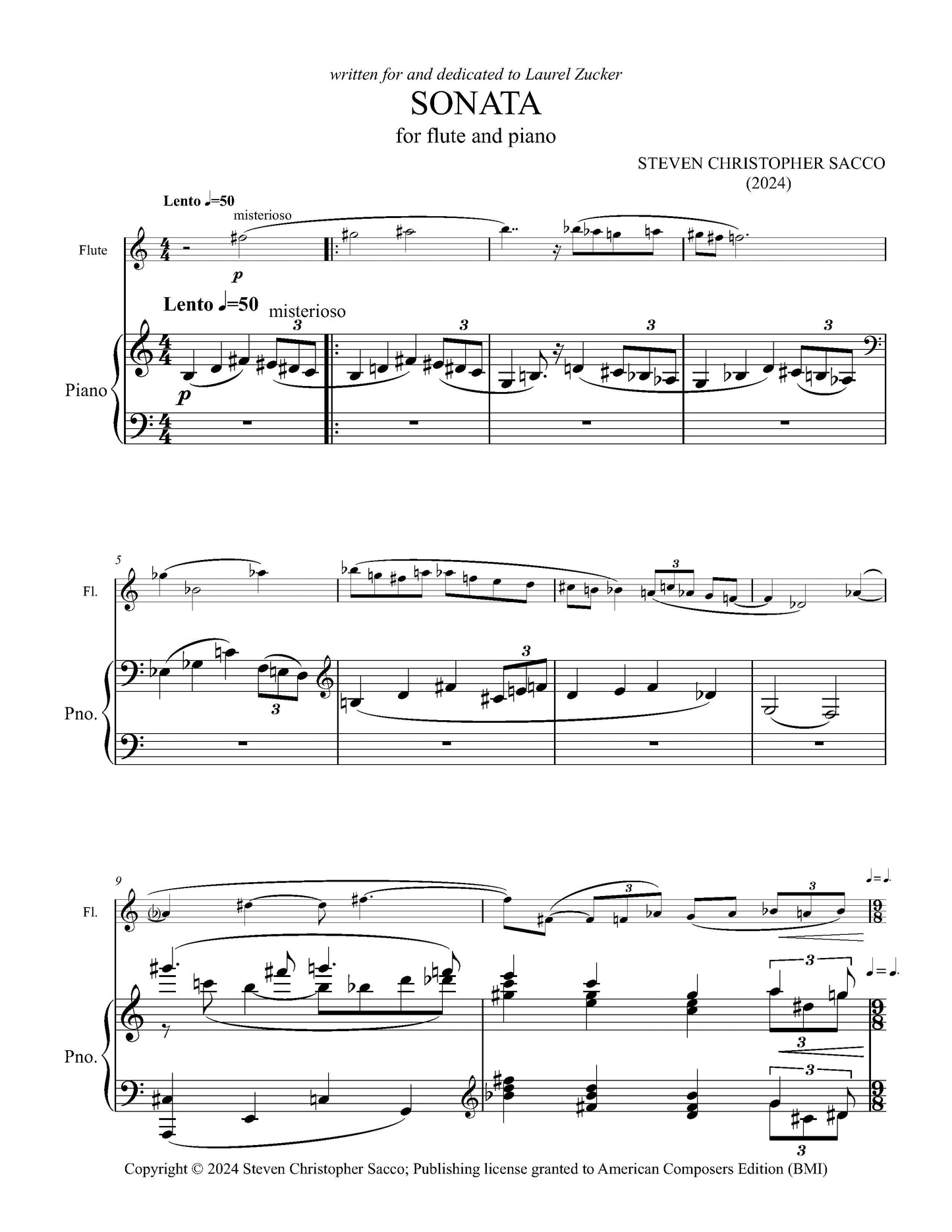 Sonata for Flute and Piano