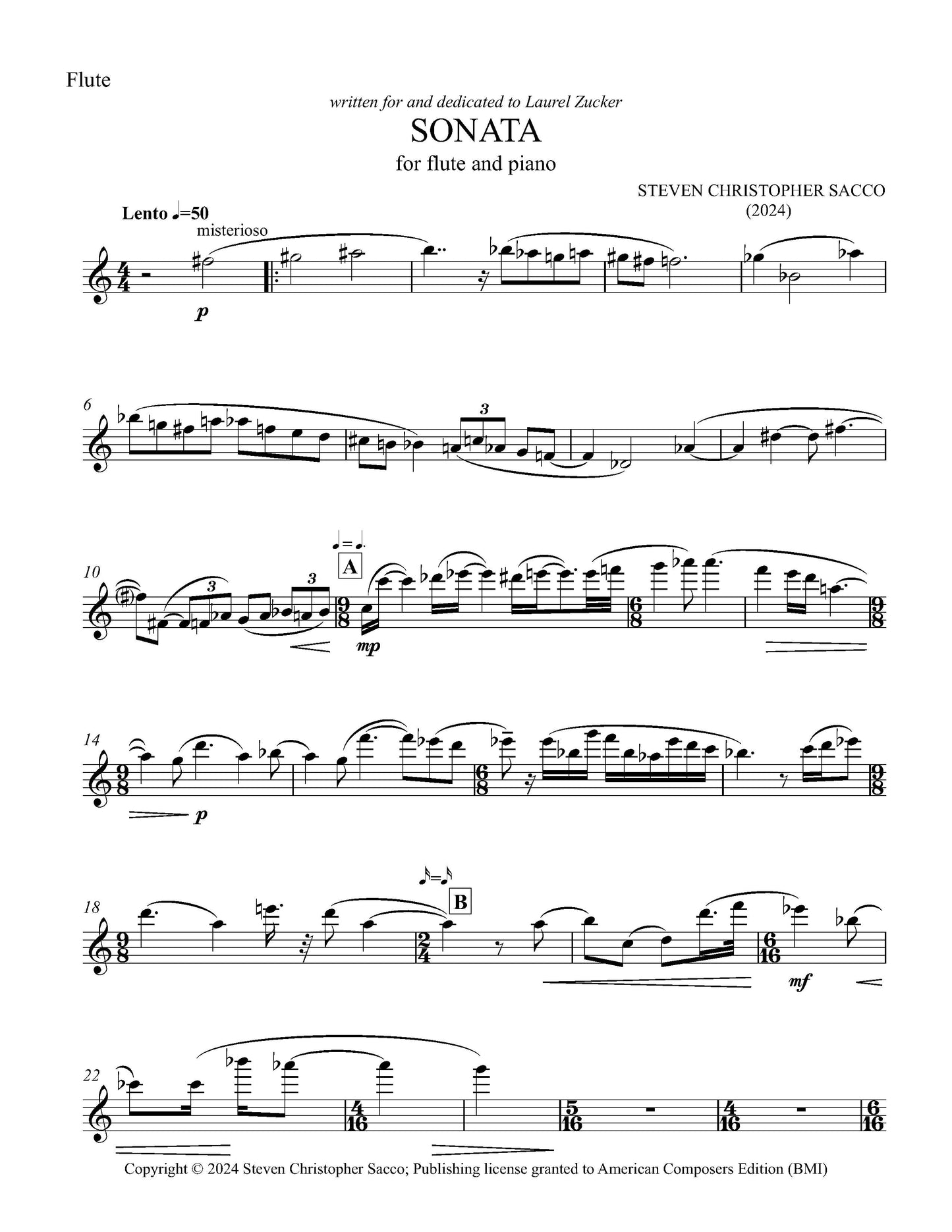 Soanta for Flute and Piano