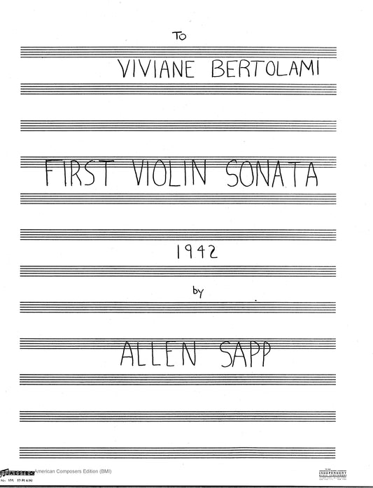 FIRST VIOLIN SONATA