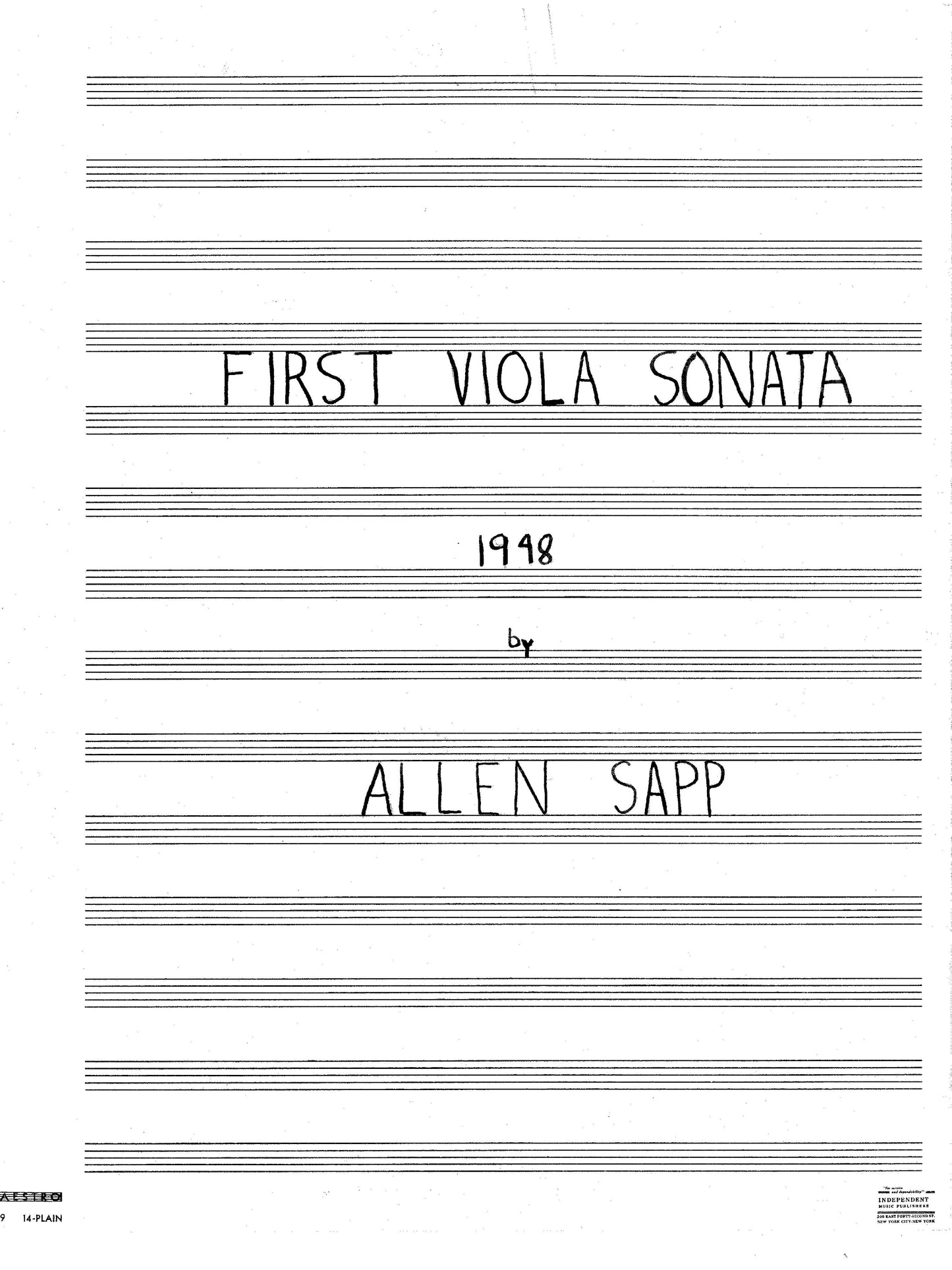 FIRST VIOLA SONATA