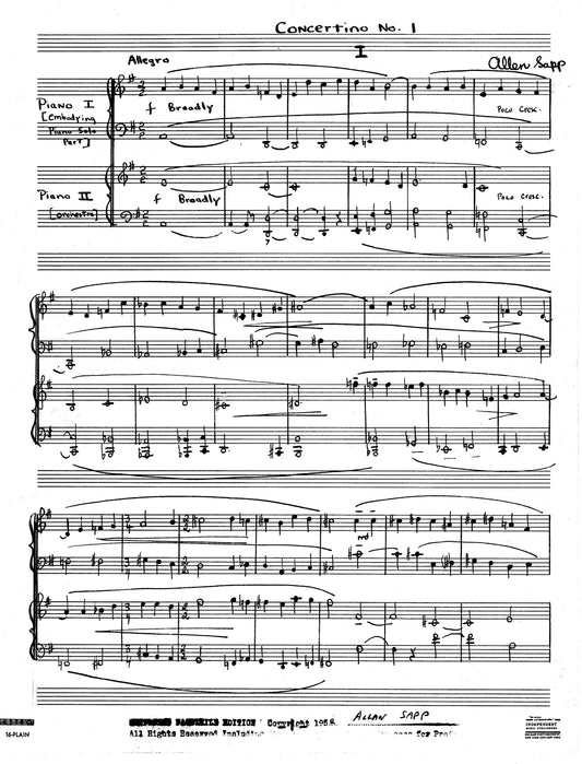 CONCERTINO No 1 Arr for 2 pianos