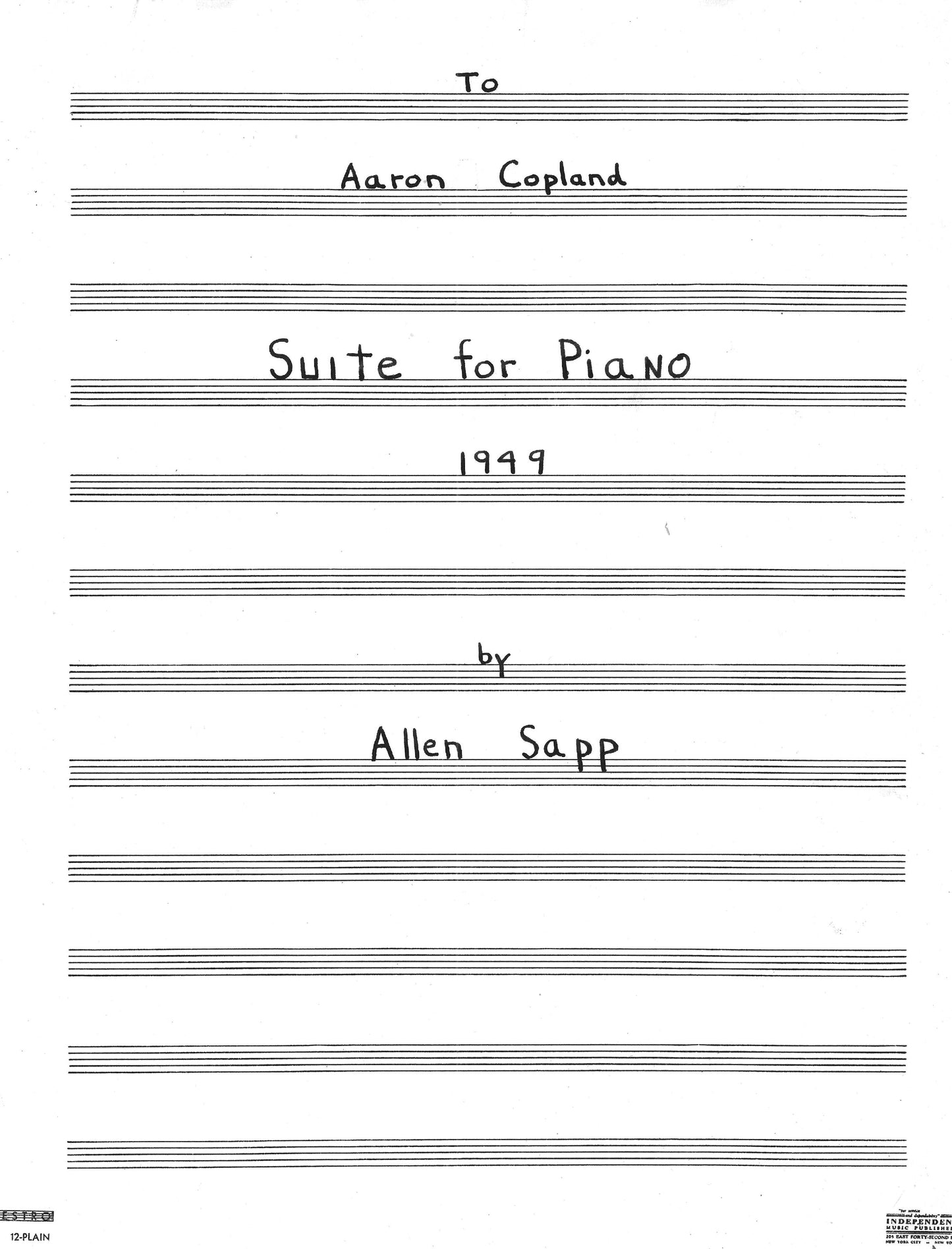 SUITE FOR PIANO