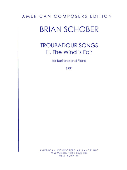 WIND IS FAIR (from Troubadour Songs)