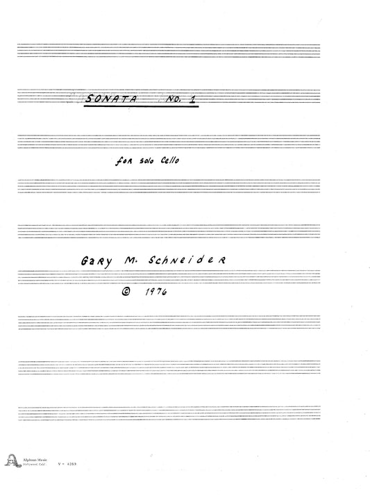 Sonata No. 1 for Solo Cello